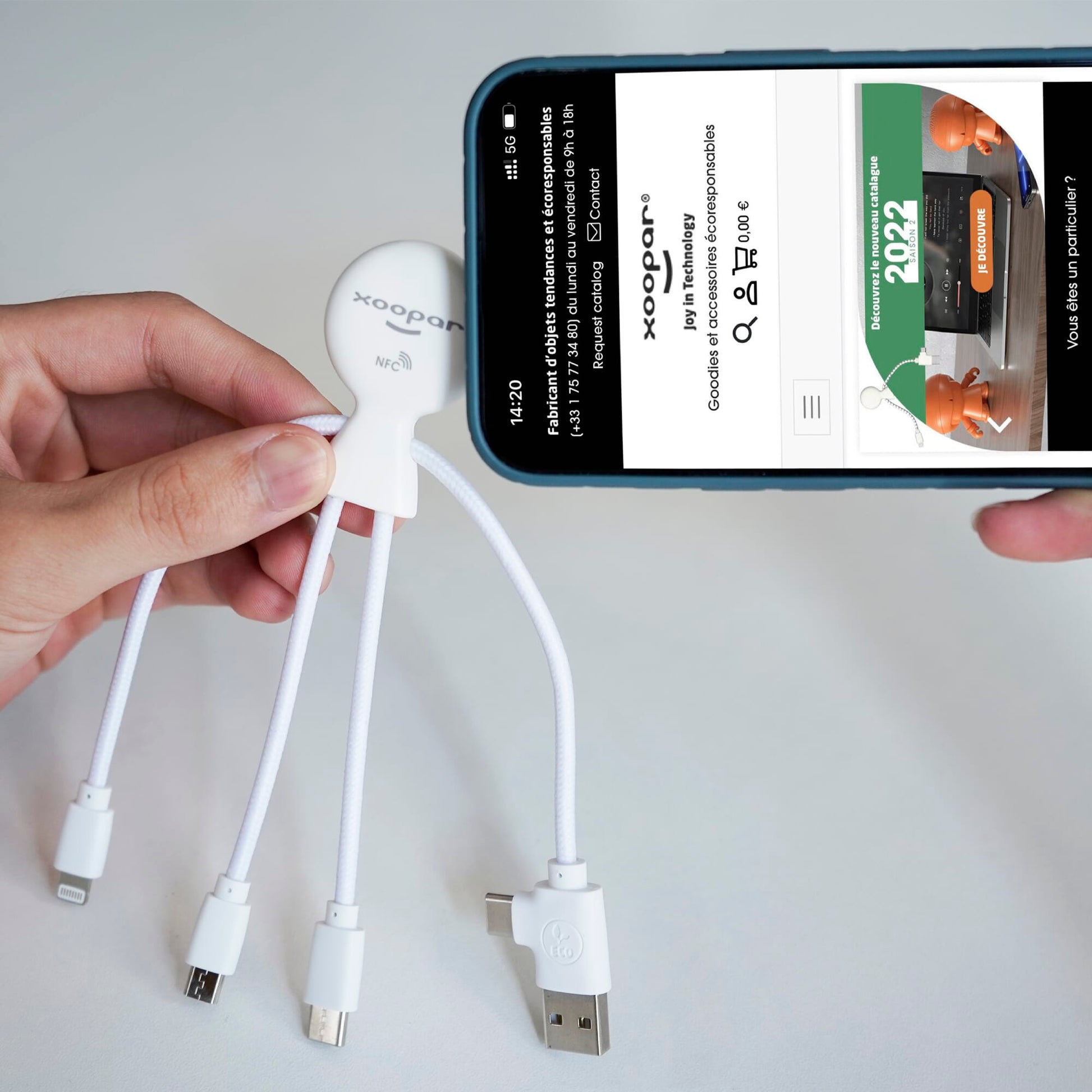 2099 | Xoopar Mr. Bio Smart Charging cable with NFC