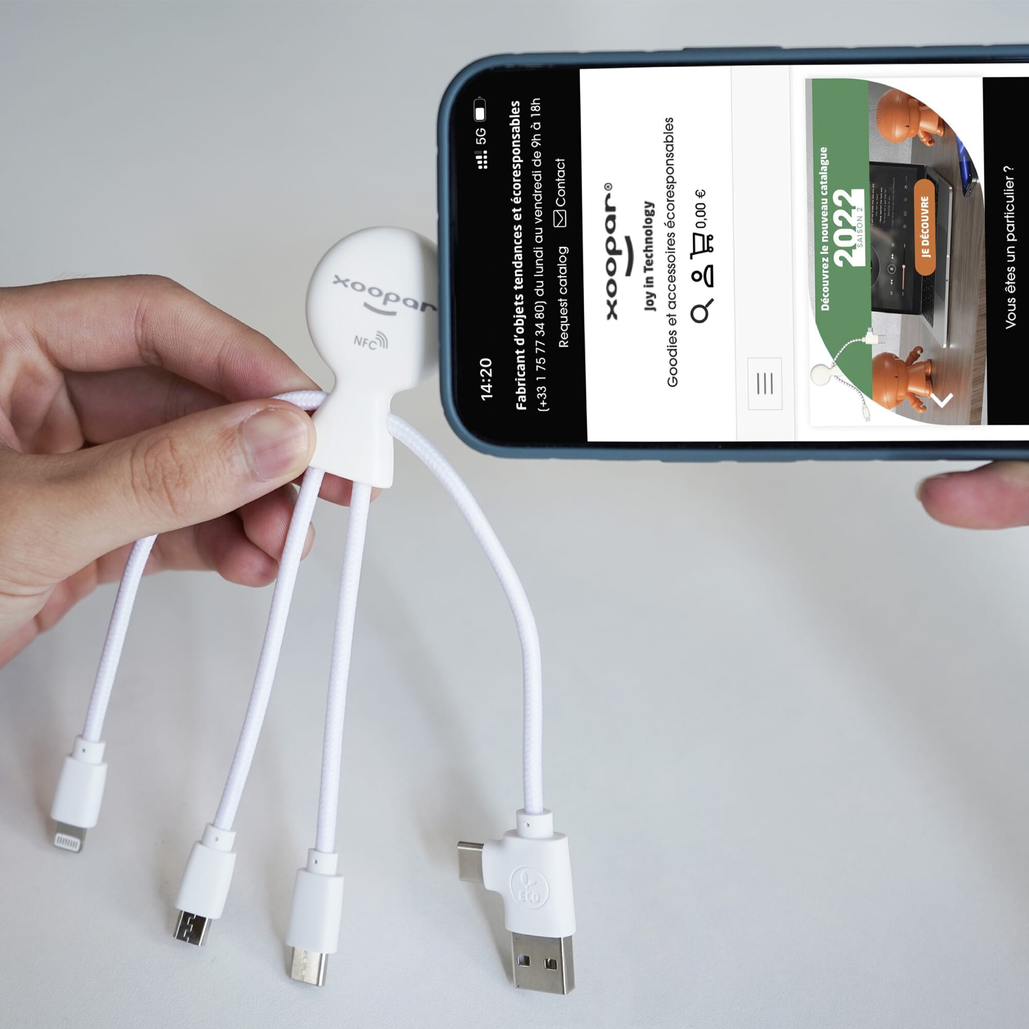 2099 | Xoopar Mr. Bio Smart Charging cable with NFC