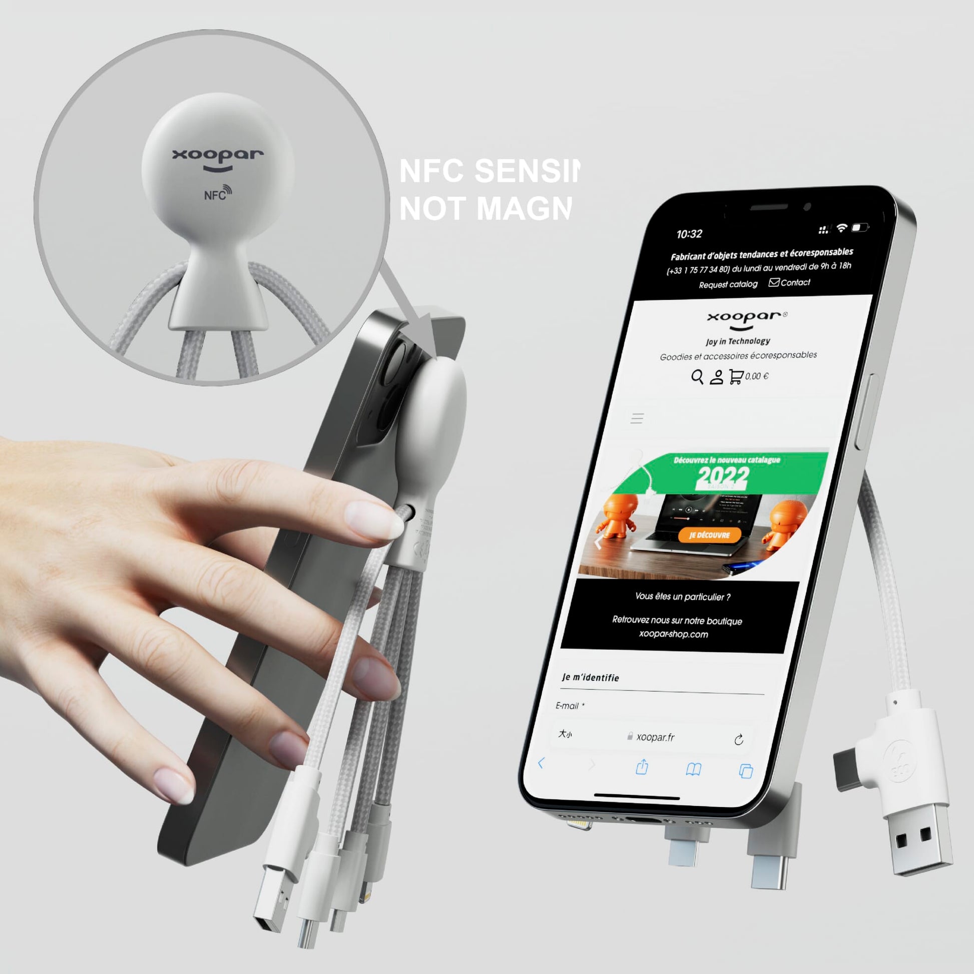 2099 | Xoopar Mr. Bio Smart Charging cable with NFC