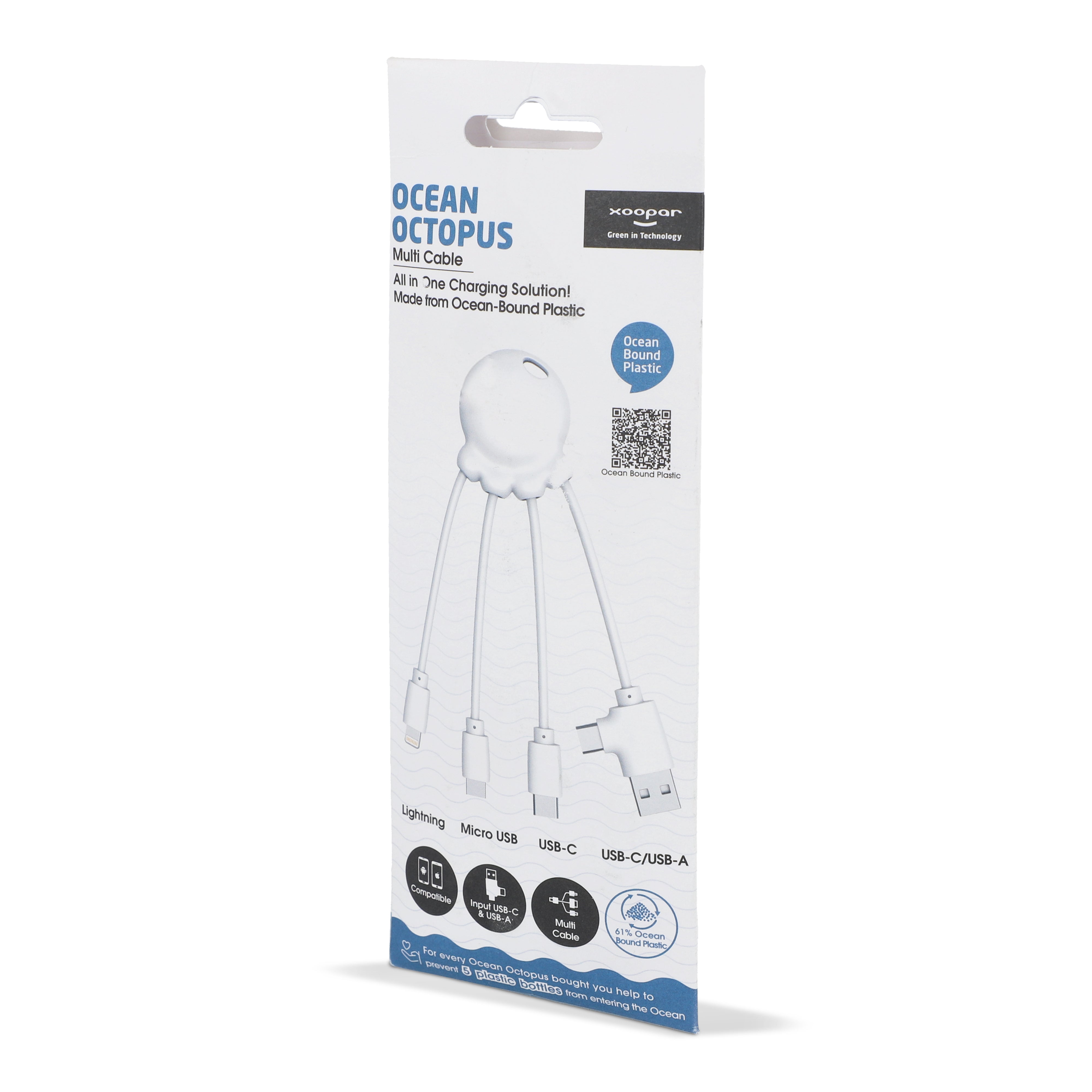 Xoopar „Eco Octopus“ Multiladekabel aus Ocean-Bound Plastic