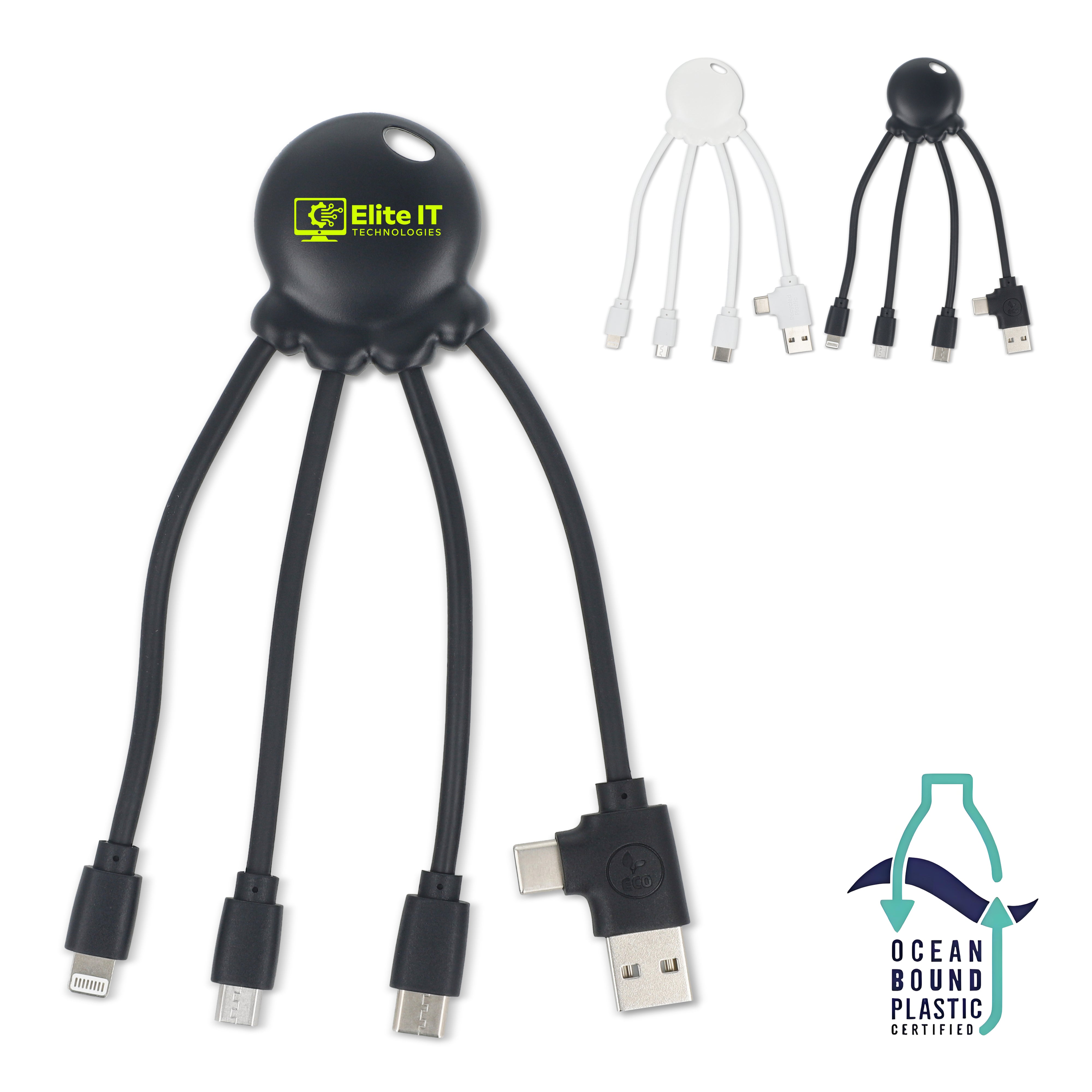 Xoopar „Eco Octopus“ Multiladekabel aus Ocean-Bound Plastic