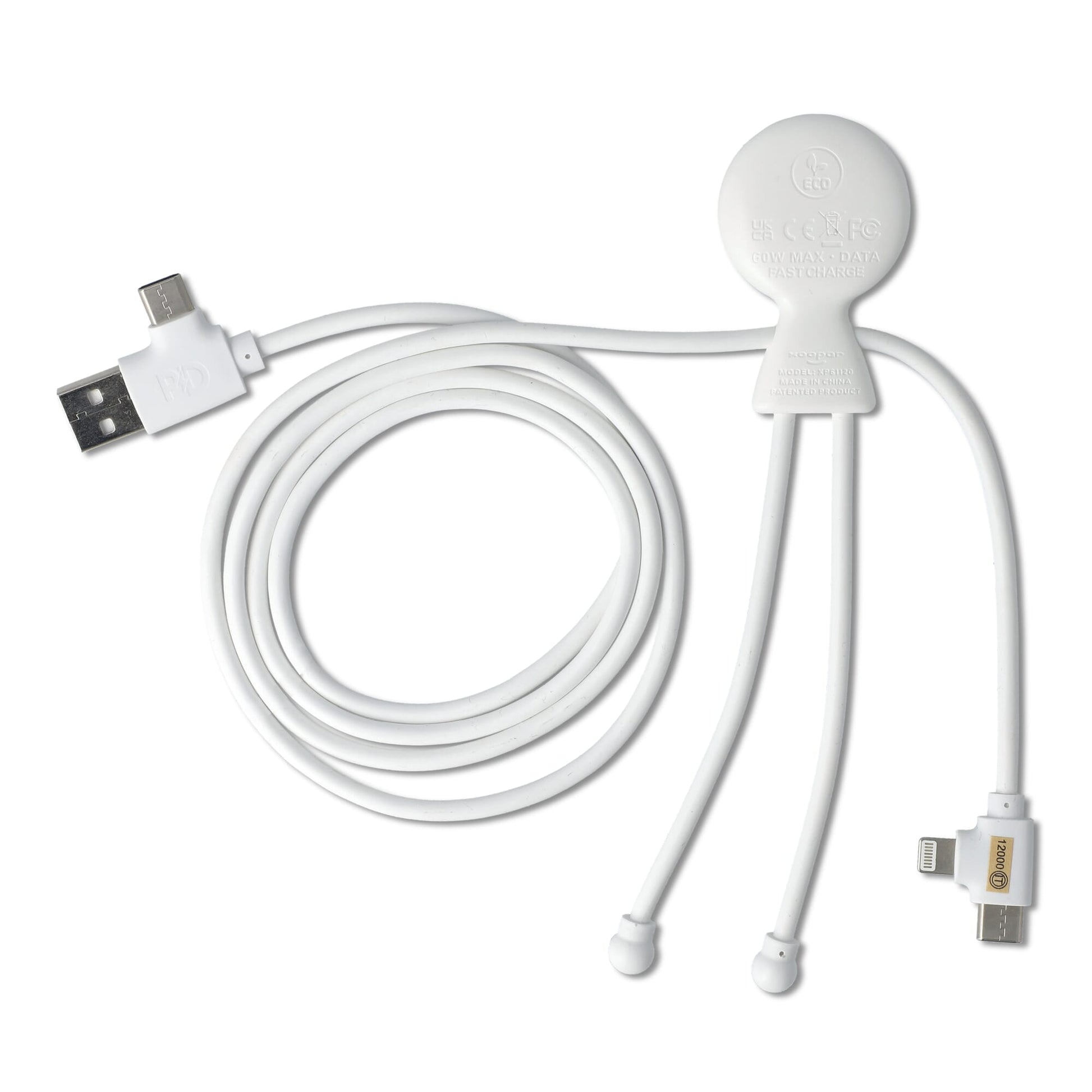 2090 - Xoopar Mr. Bio Langes Ladekabel + UK Stecker Adapter