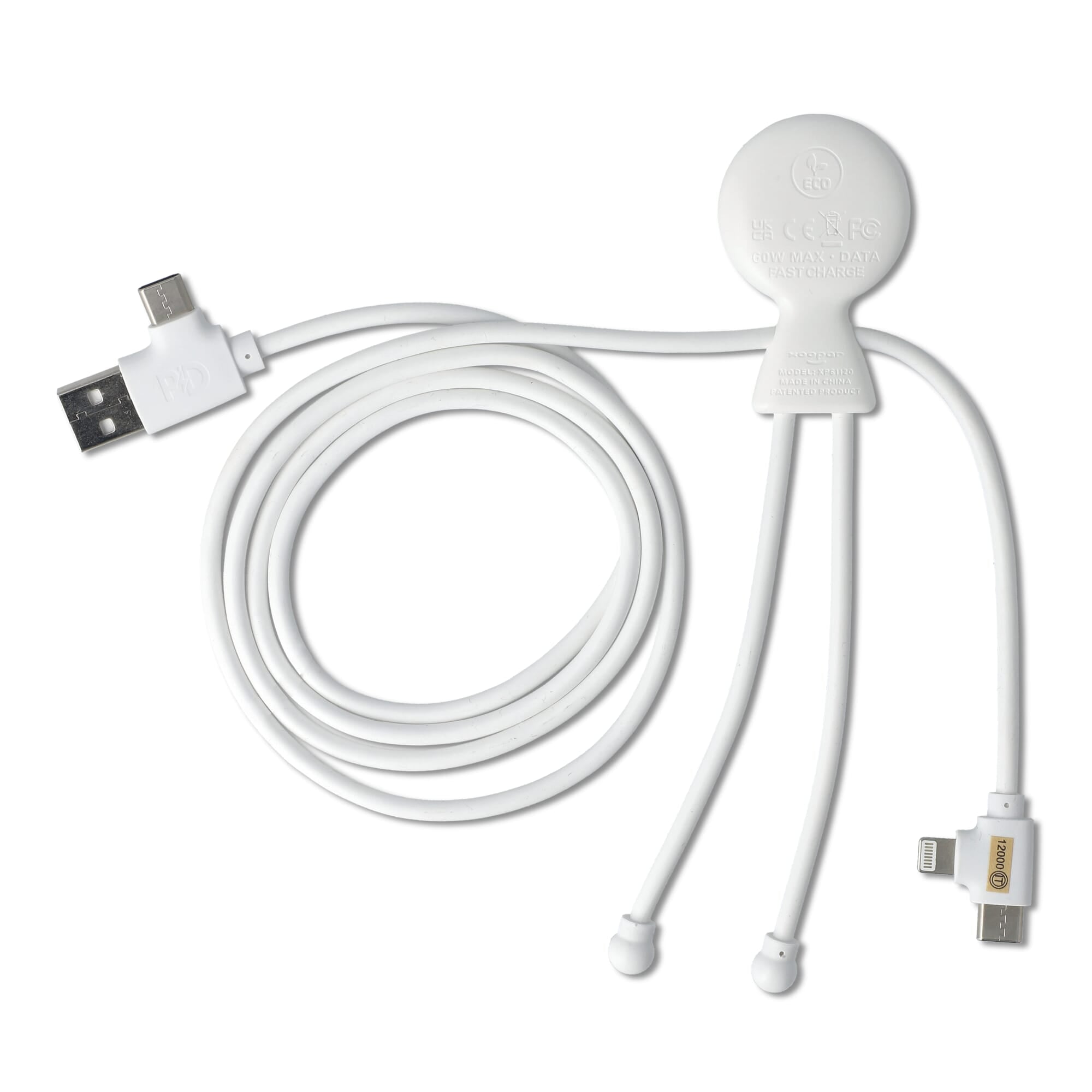 2090 - Xoopar Mr. Bio Langes Ladekabel + UK Stecker Adapter