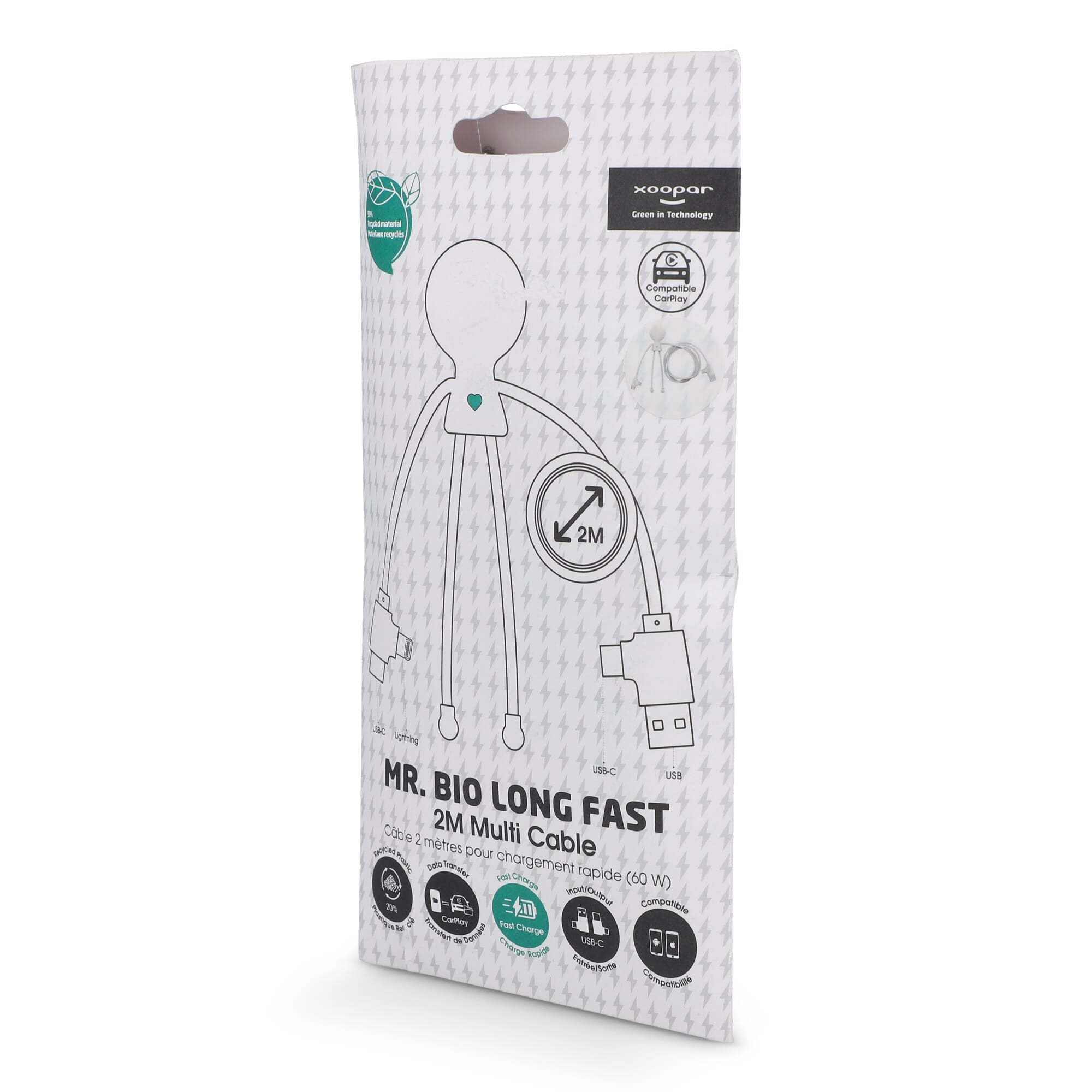 2092 - Xoopar Mr. Bio Lang 60 W PD Multi-Ladekabel 2 Meter
