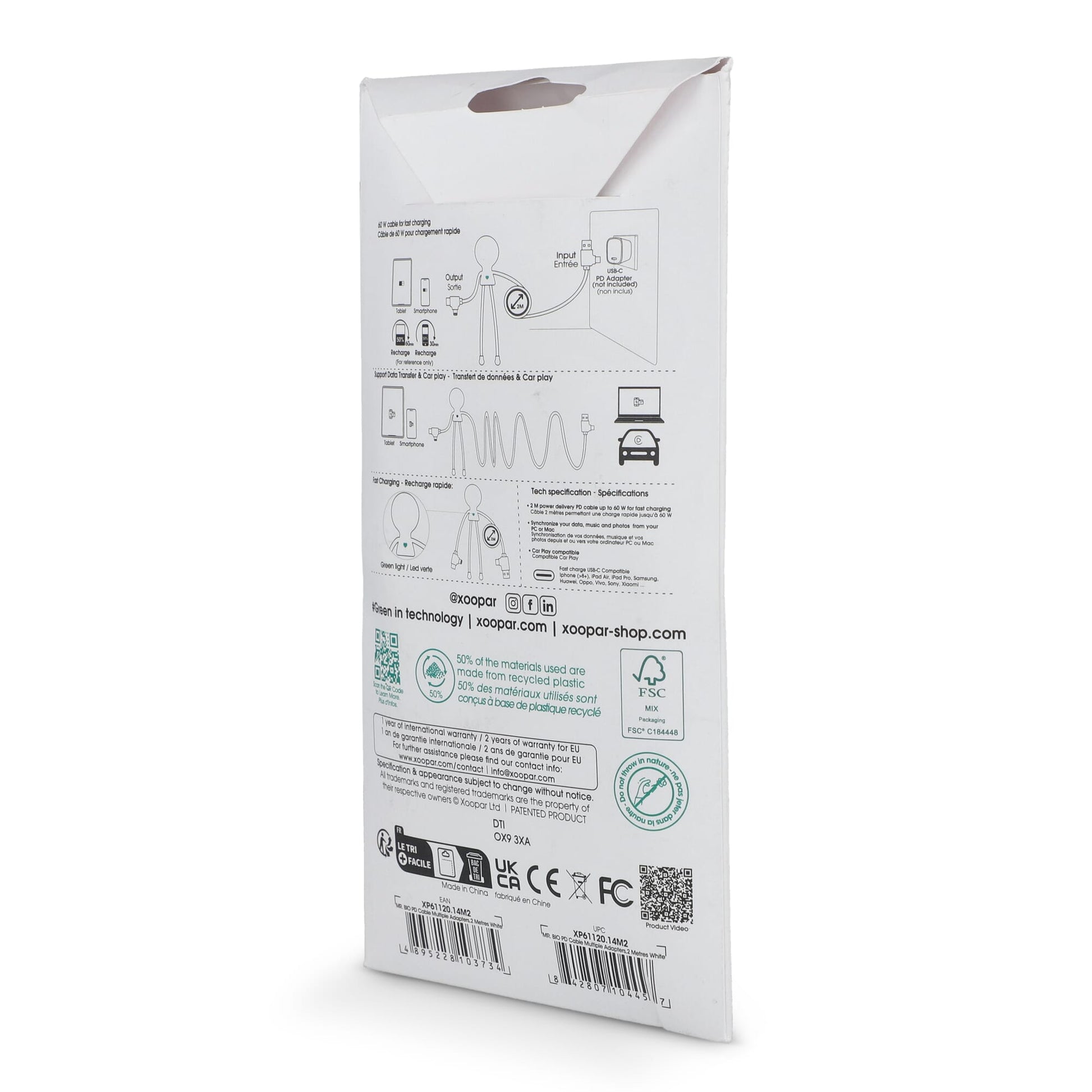 2092 - Xoopar Mr. Bio Lang 60 W PD Multi-Ladekabel 2 Meter
