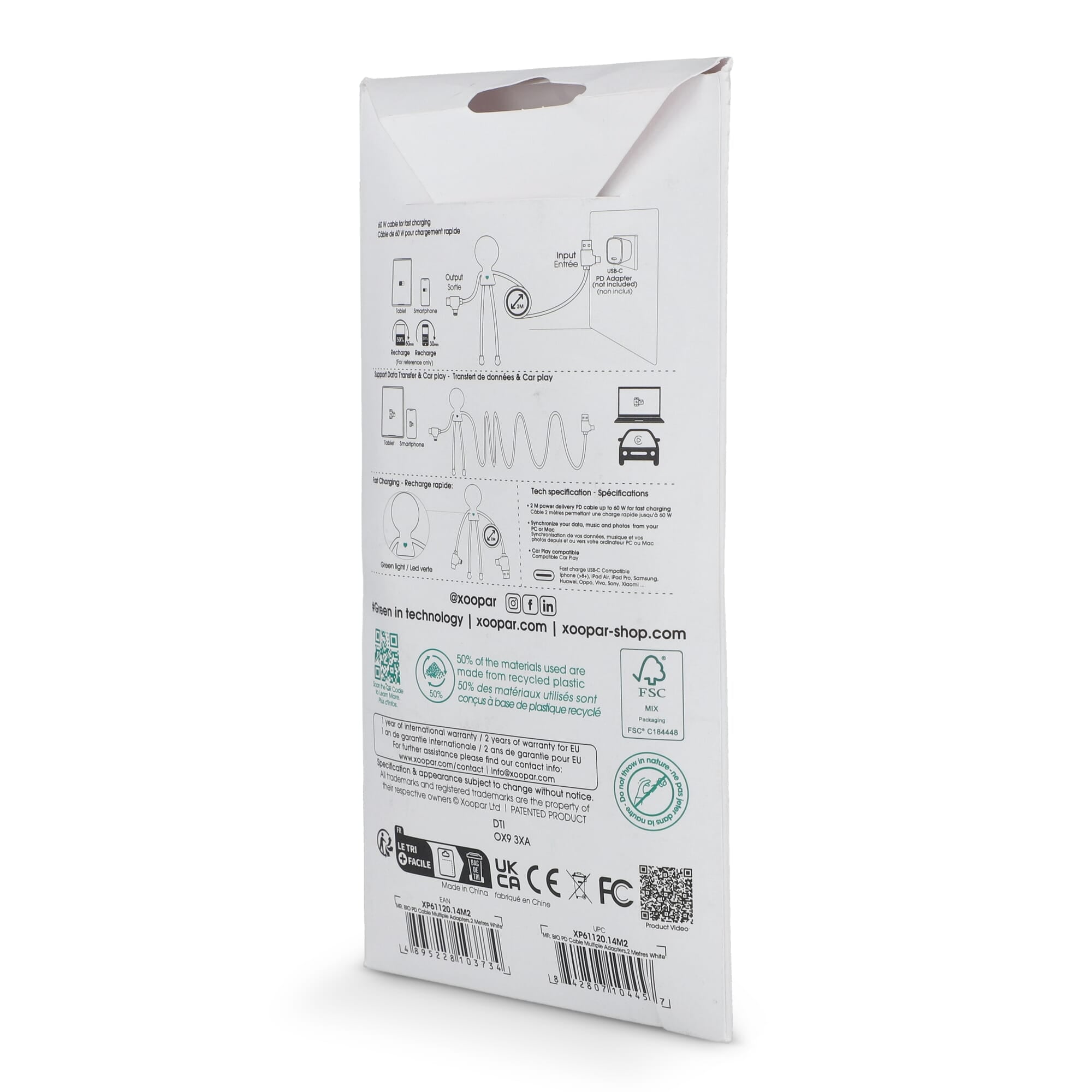 2092 - Xoopar Mr. Bio Lang 60 W PD Multi-Ladekabel 2 Meter