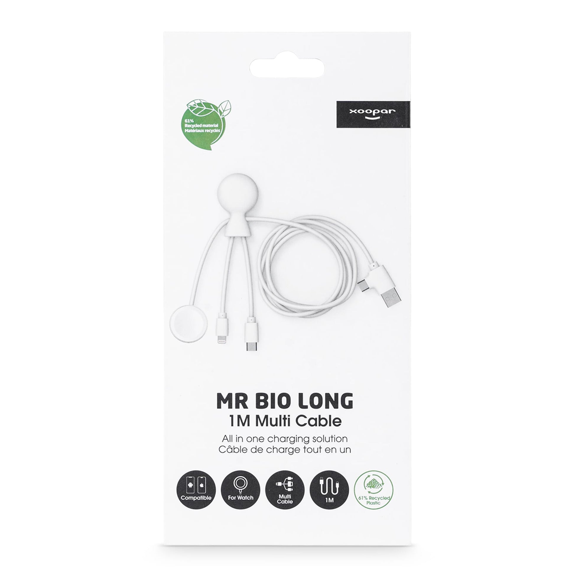 Xoopar Mr. Bio Long Multi-Kabel für Apple/Samsung Watch 1 Meter