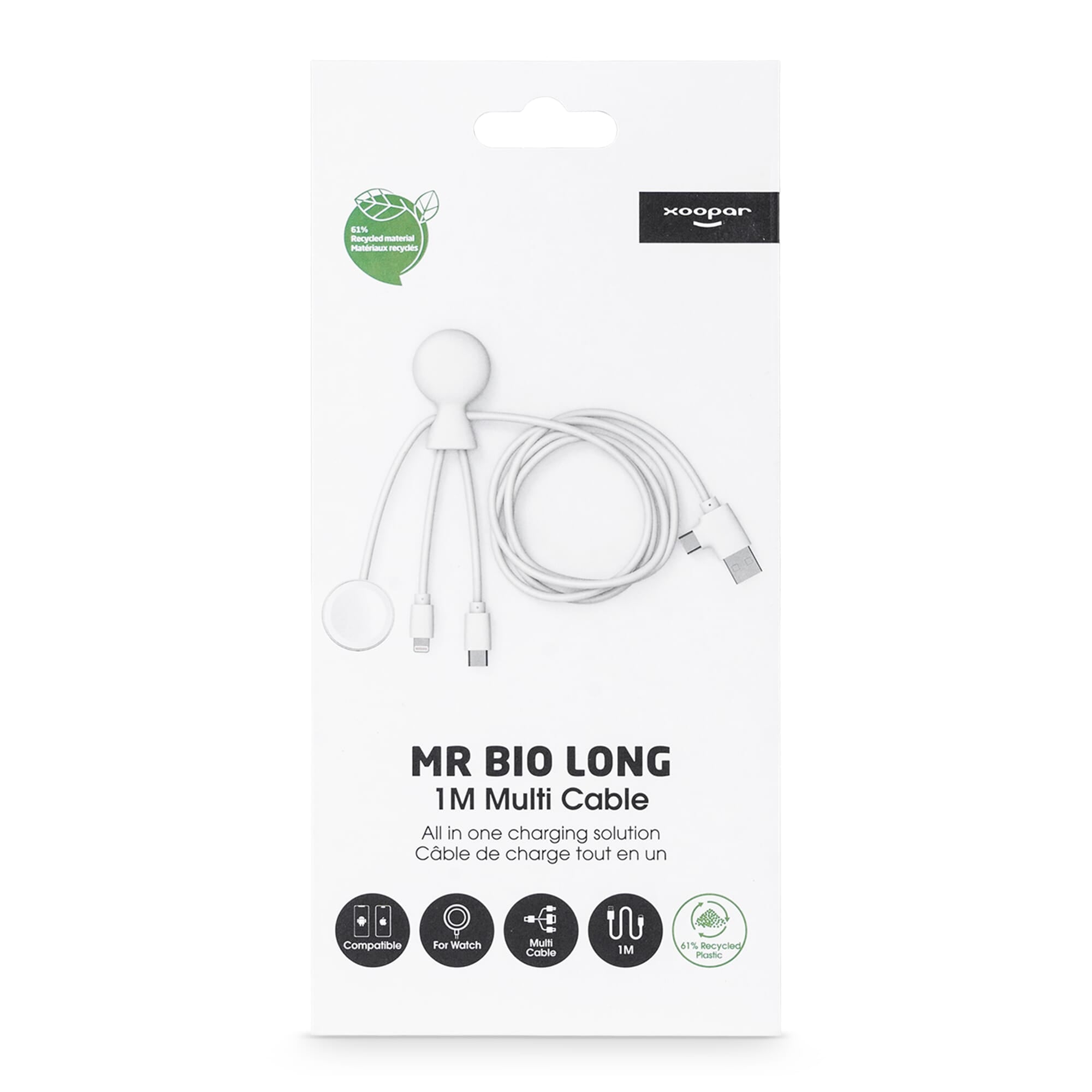 Xoopar Mr. Bio Long Multi-Kabel für Apple/Samsung Watch 1 Meter