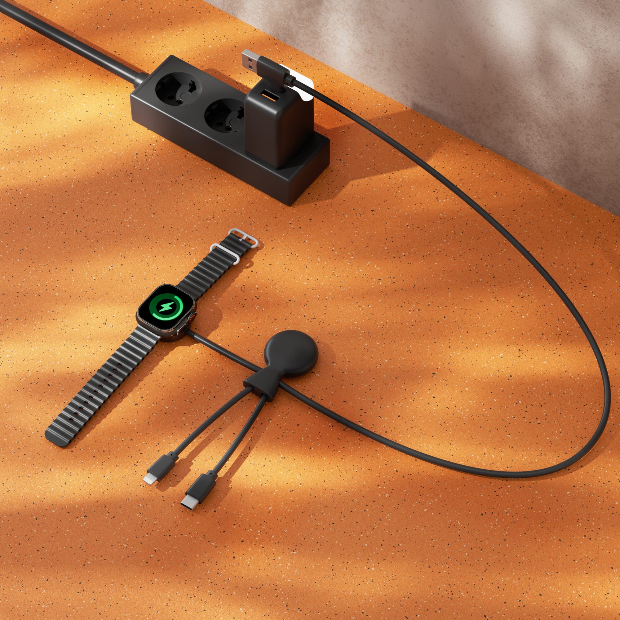 Xoopar Mr. Bio Long Multi-Kabel für Apple/Samsung Watch 1 Meter