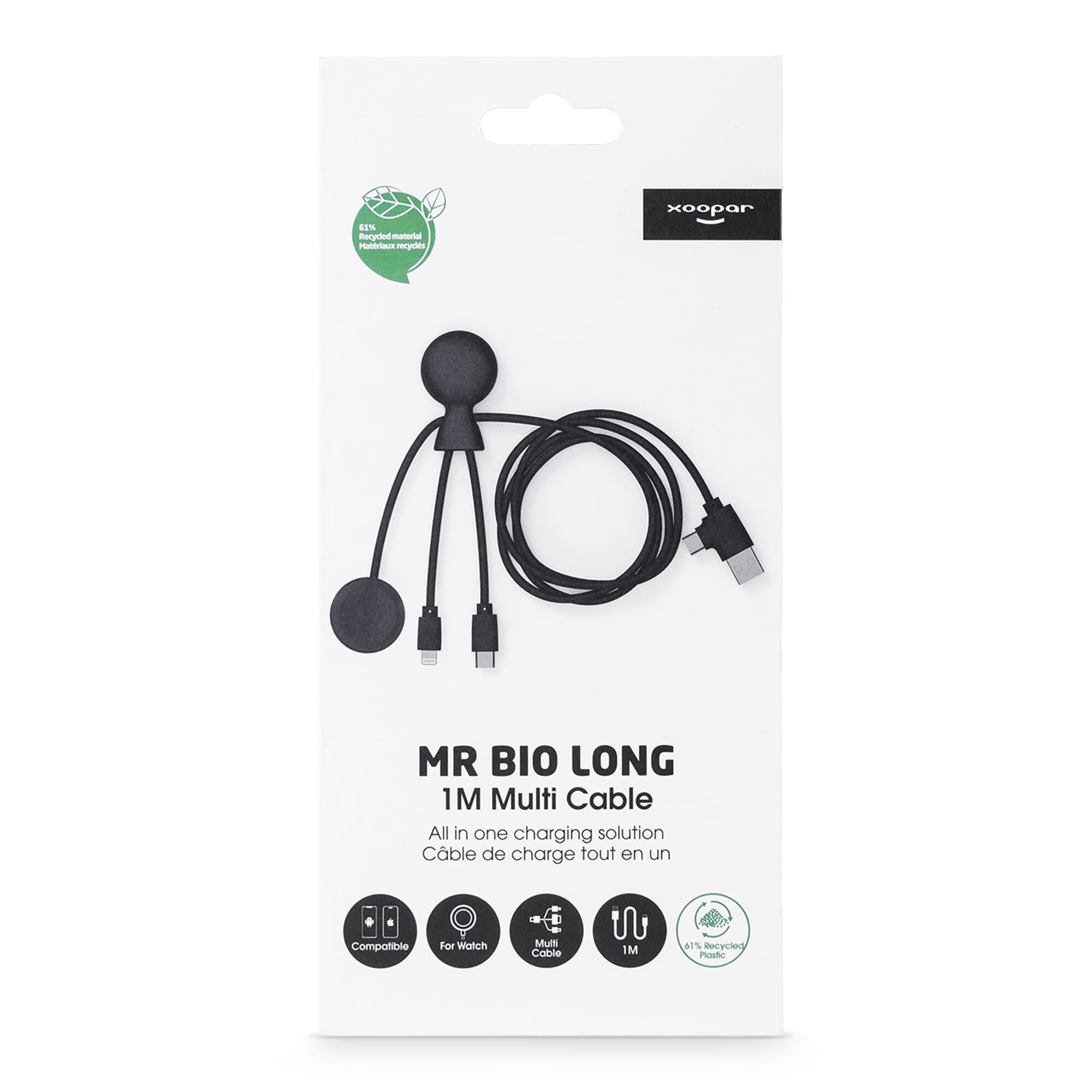 Xoopar Mr. Bio Long Multi-Kabel für Apple/Samsung Watch 1 Meter
