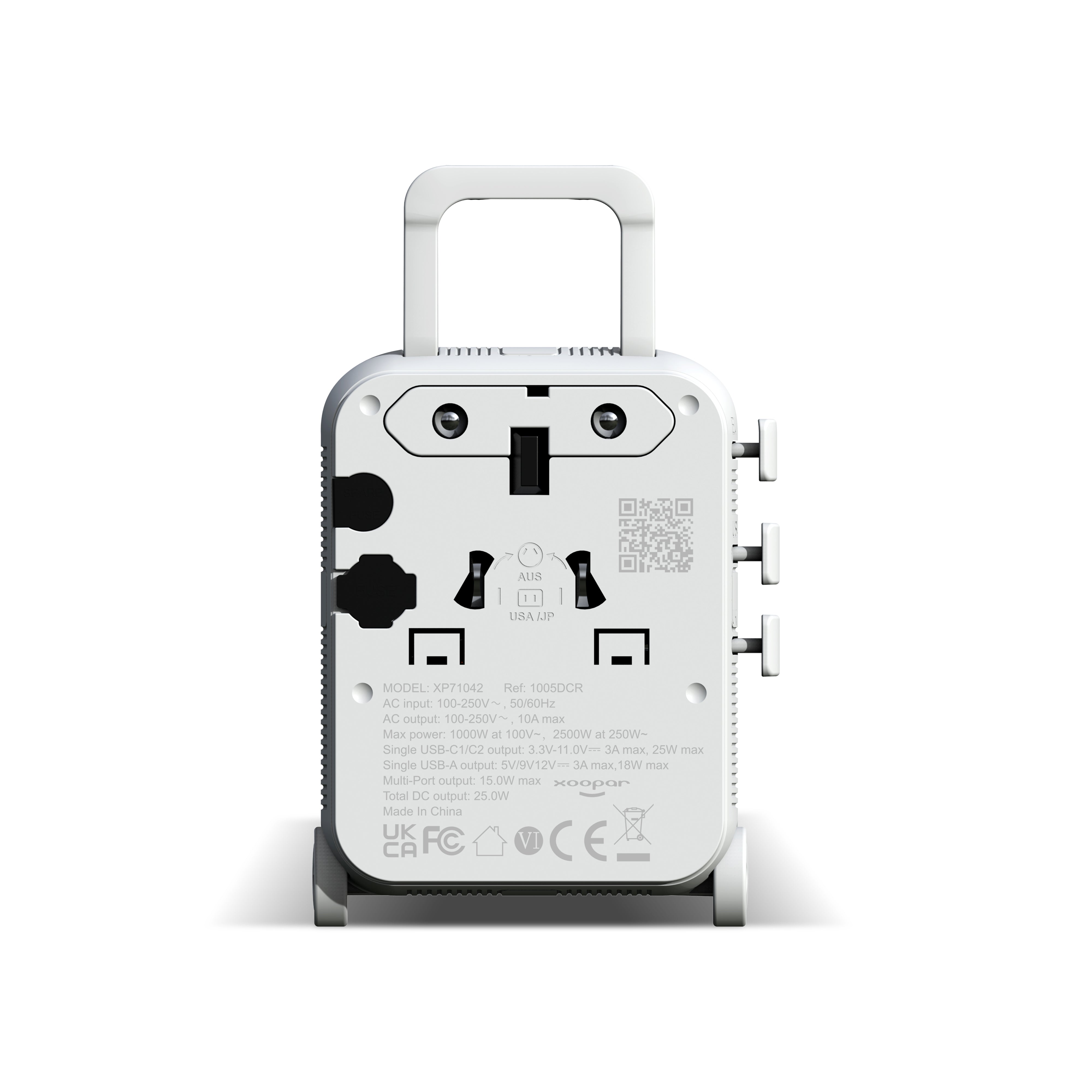 Xoopar „Luggie“ GAN Weltreiseadapter in Trolleyform