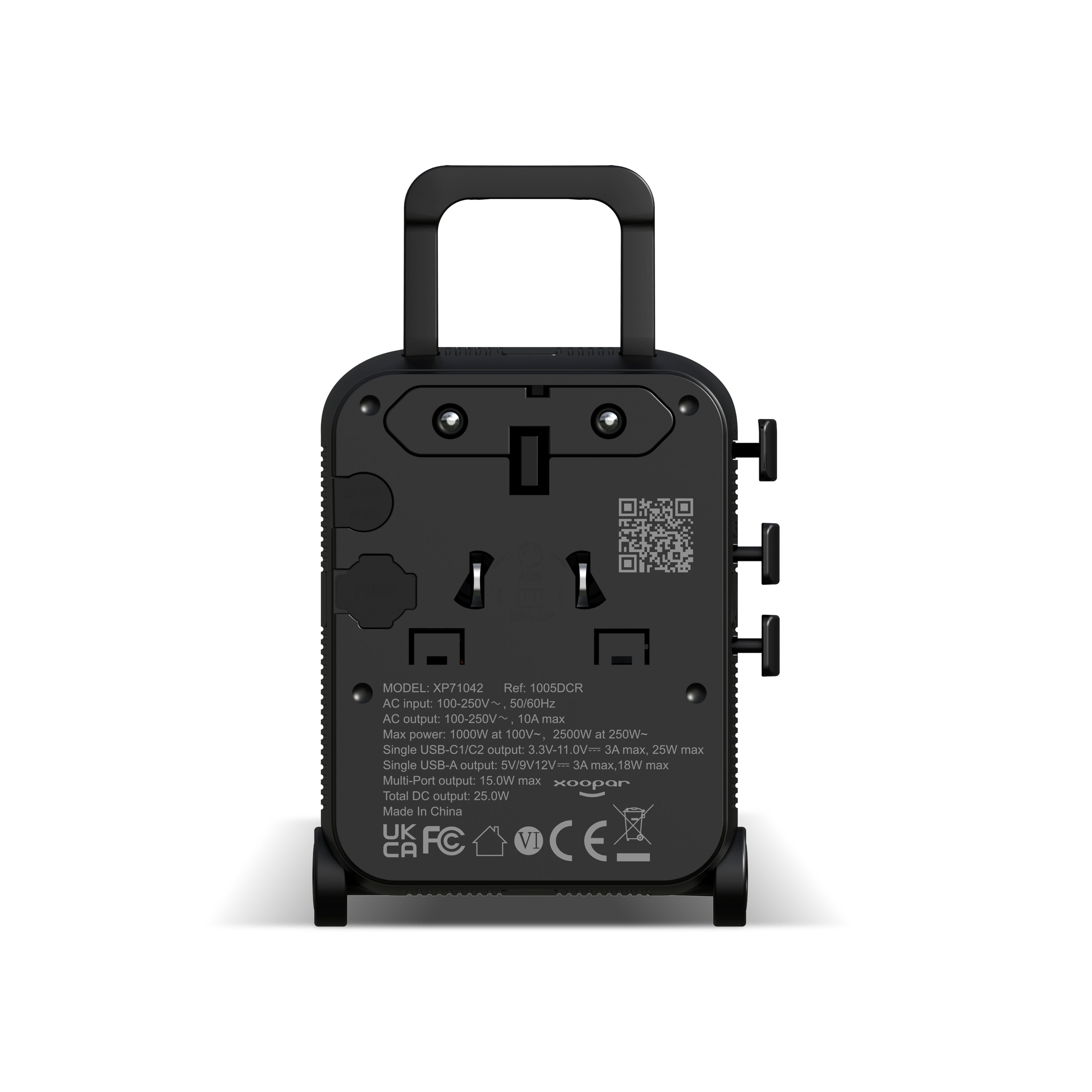 Xoopar „Luggie“ GAN Weltreiseadapter in Trolleyform