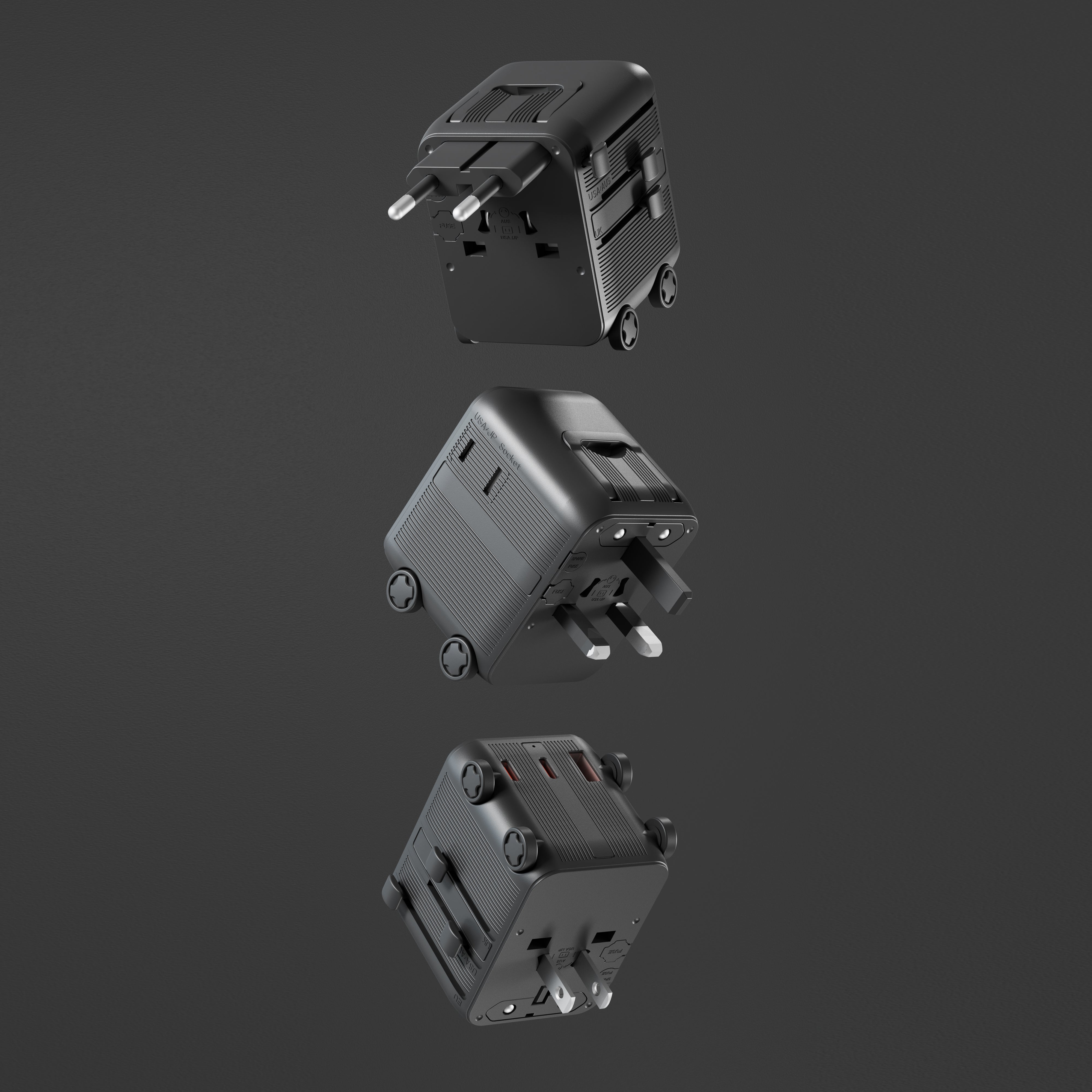 Xoopar „Luggie“ GAN Weltreiseadapter in Trolleyform