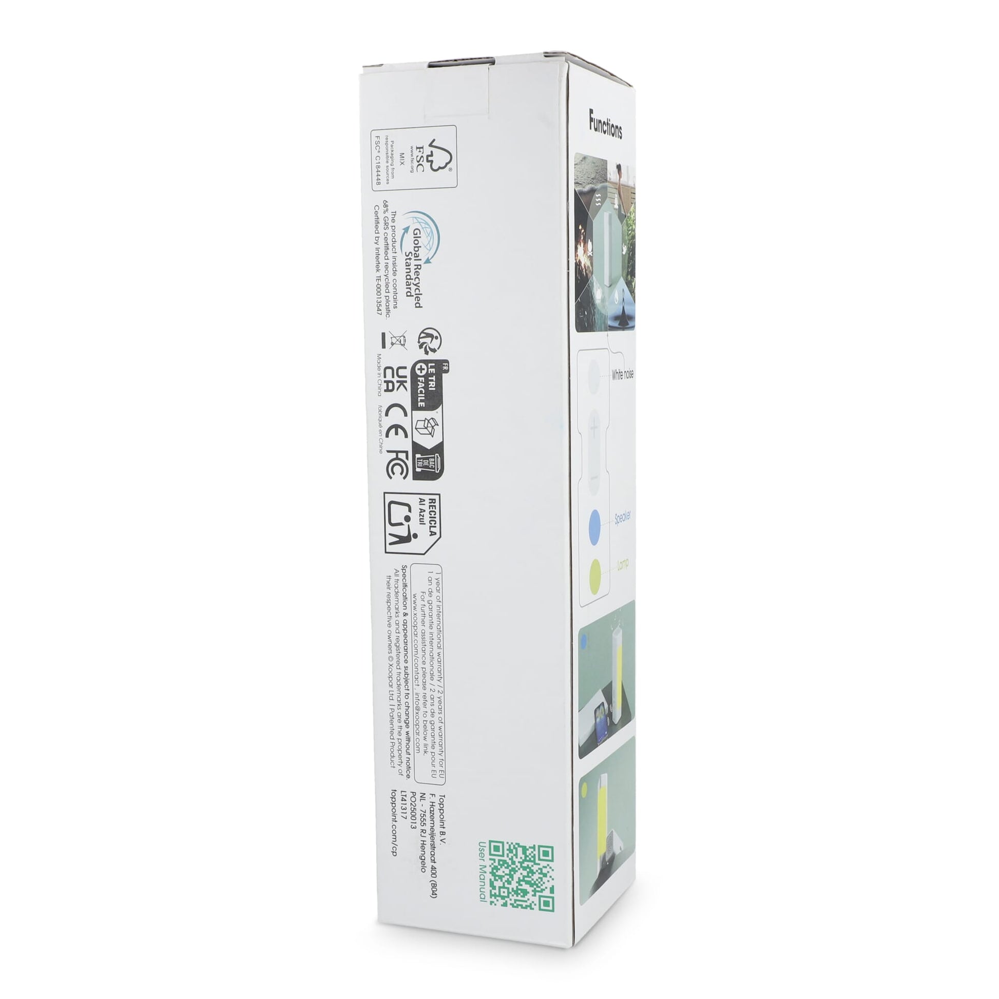 Xoopar Aura White Noise Lautsprecher aus recyceltem Kunststoff