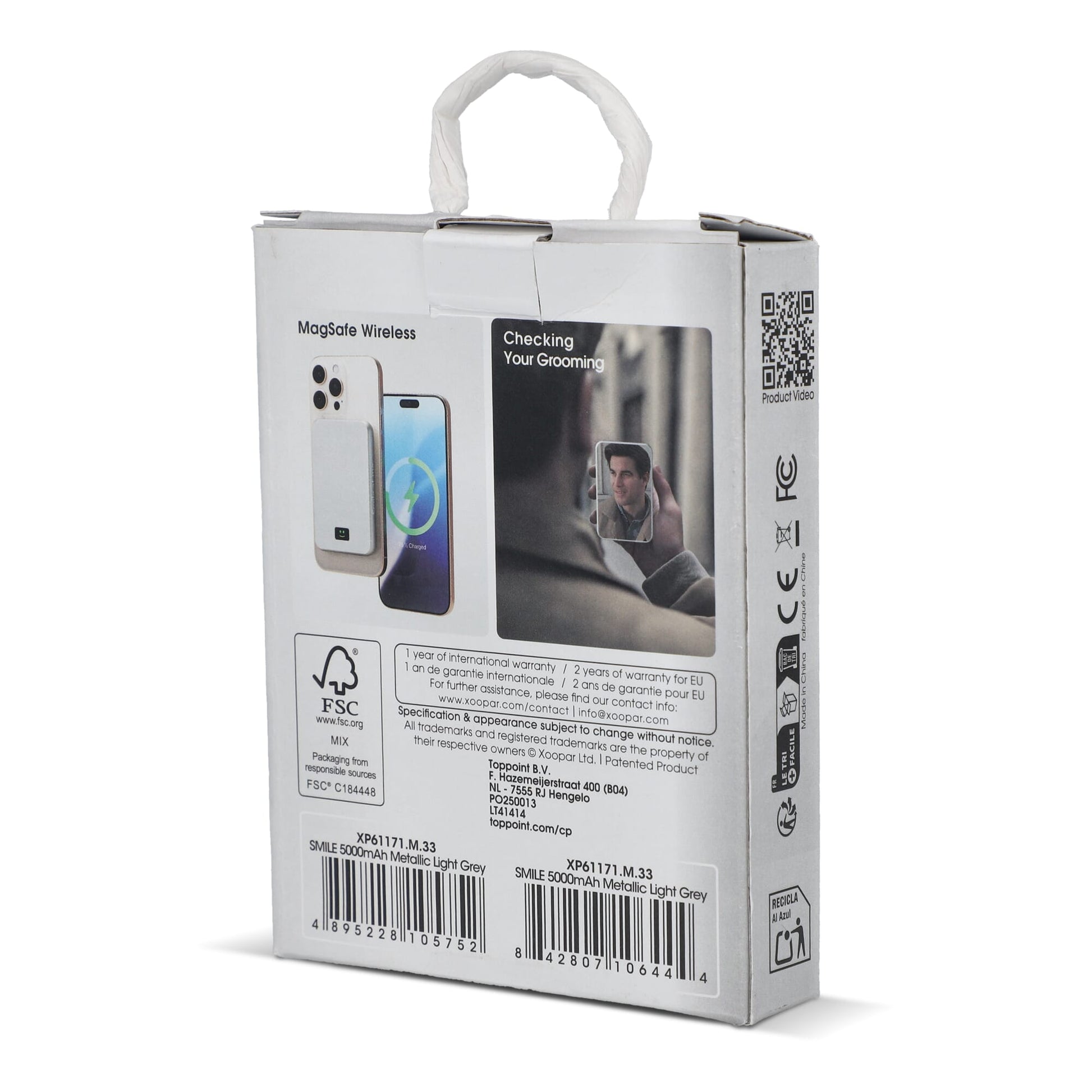 Xoopar Smile Wireless Mirror Powerbank Kompatibel mit MagSafe 5000 mAh