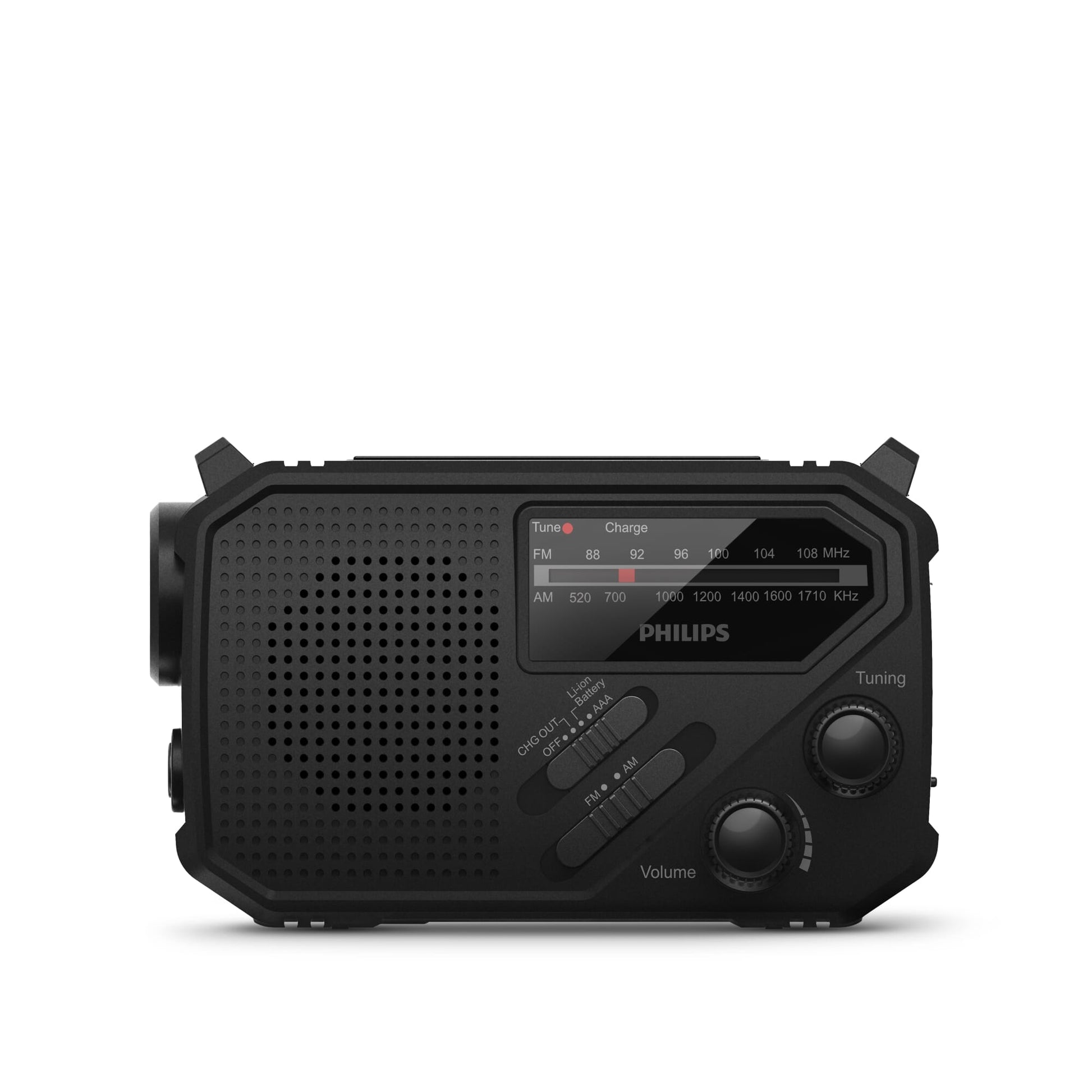 Philips TAR1609 Notfallradio mit analogem FM/AM-Tuner und Taschenlampe