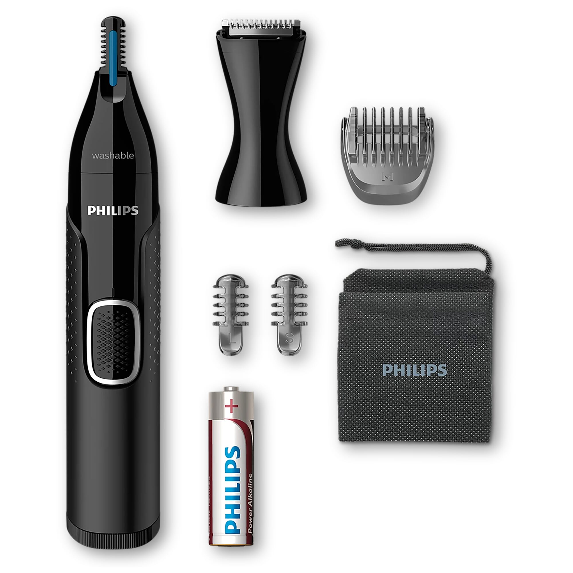 NT5650|Philips Nasen-, Ohren- und Augenbrauentrimmer mit 5 Zubehörteilen