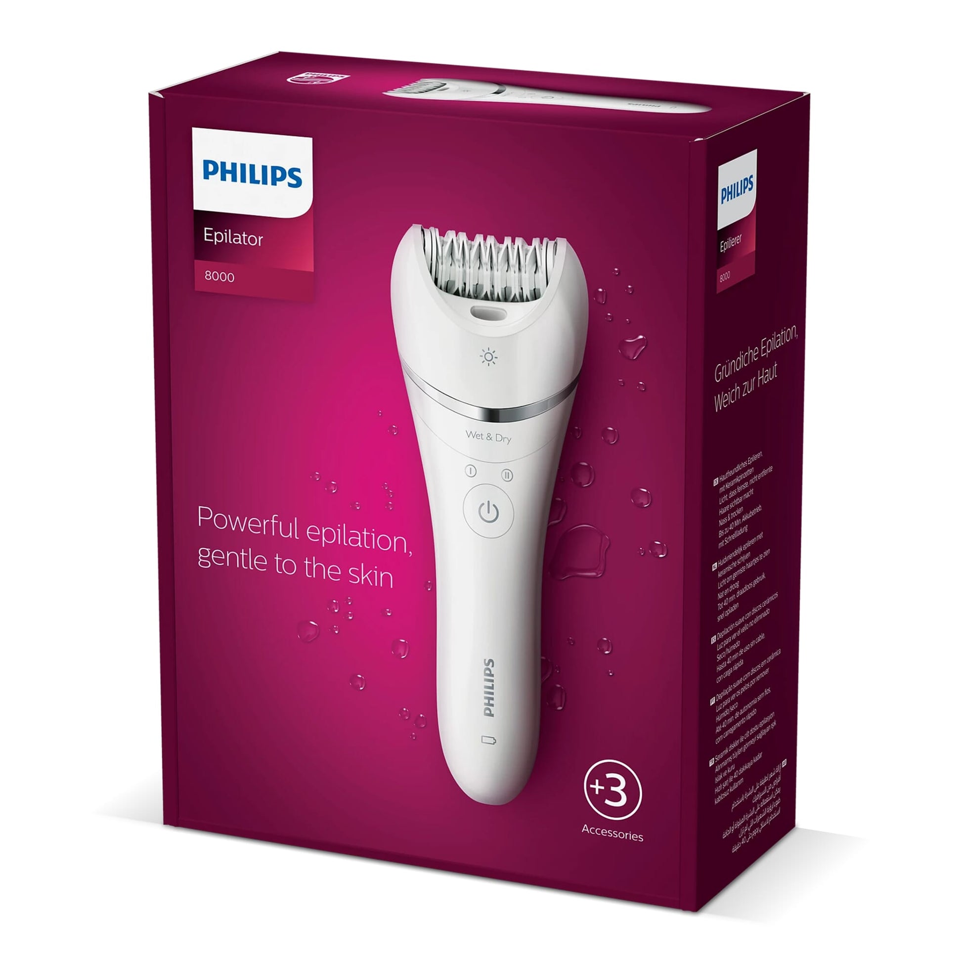 BRE700|Philips Epilator für Beine und Körper, nass und trocken