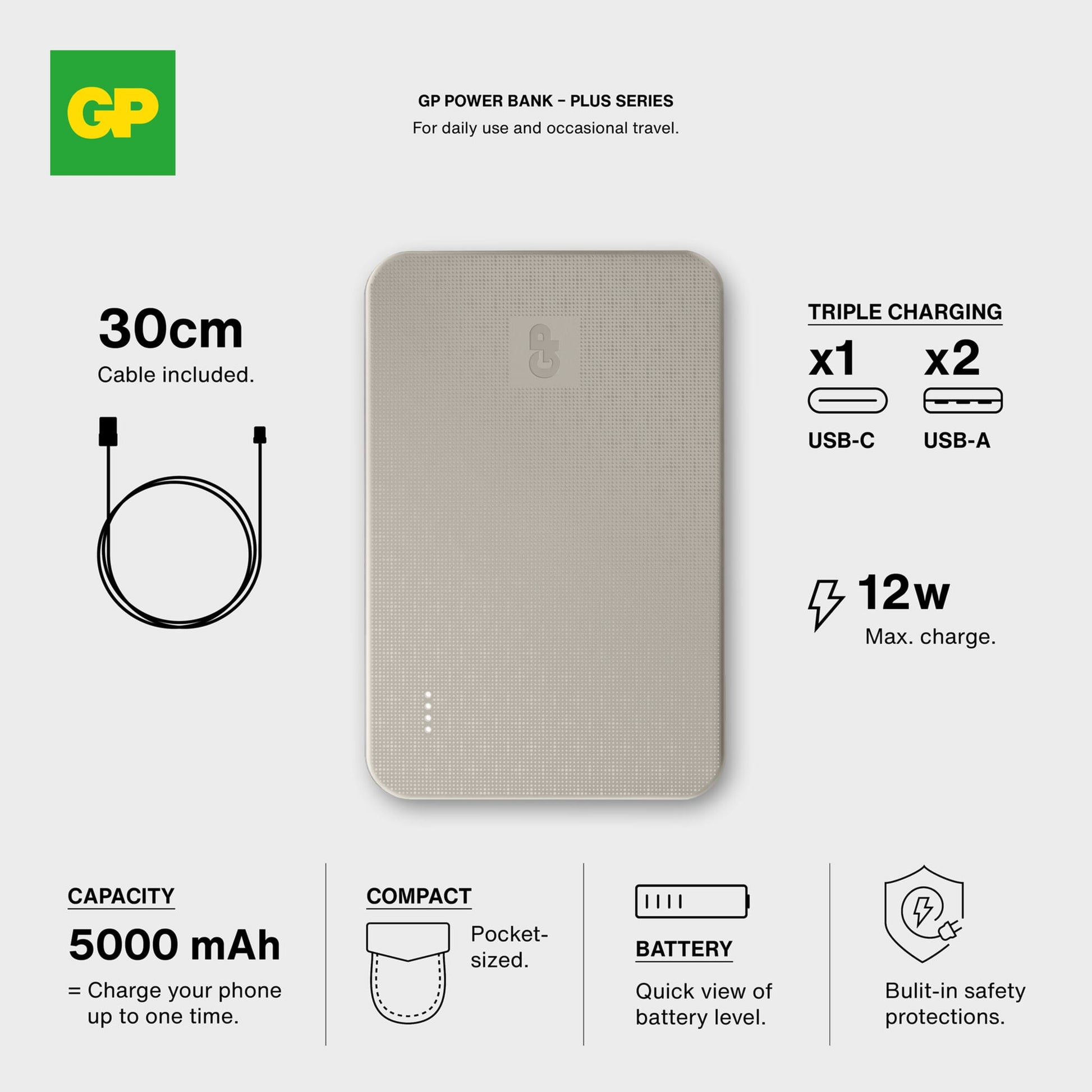GP B+ Serie Powerbank 5000 mAh