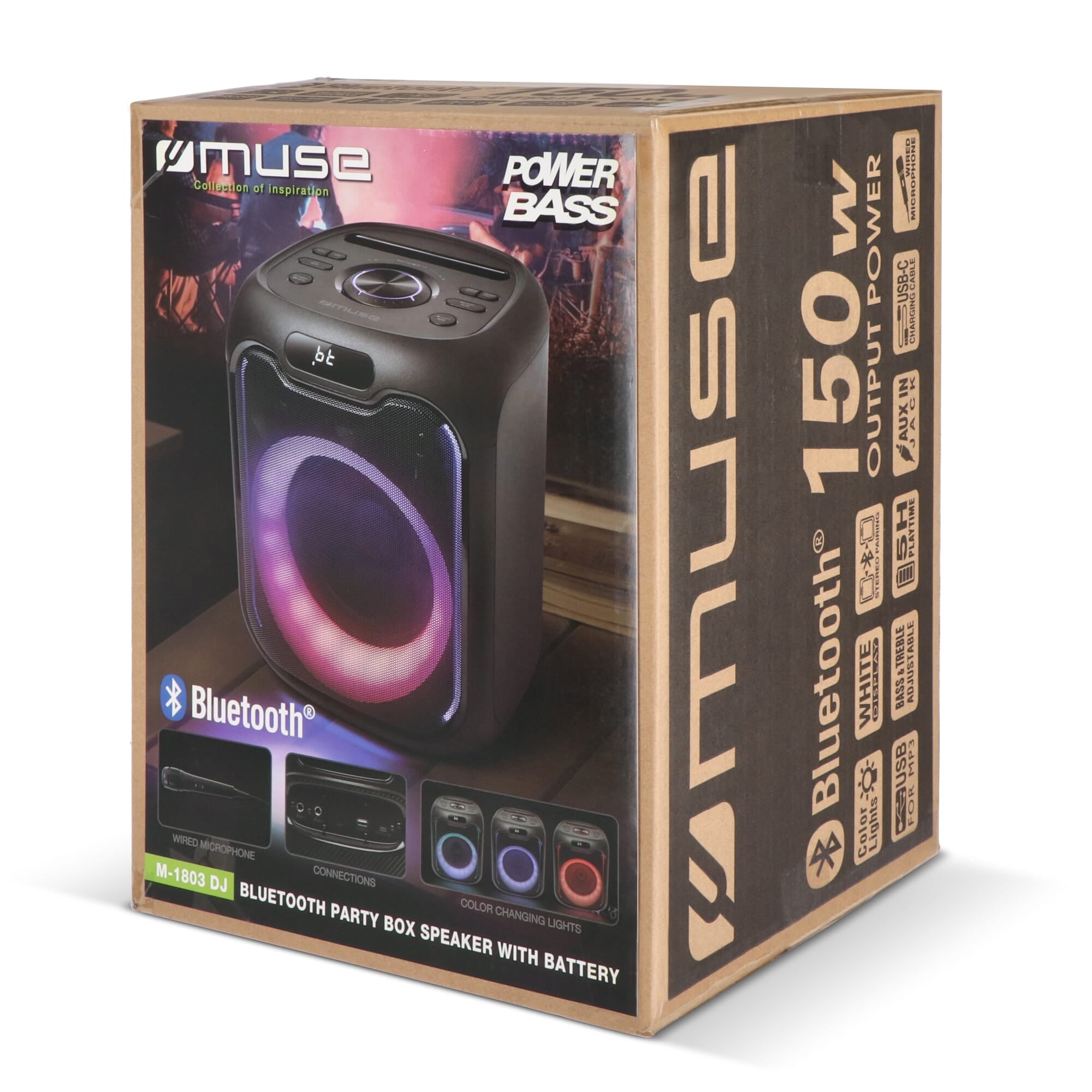 M-1803 | Muse Party-Lautsprecher mit Mikrofon 150W