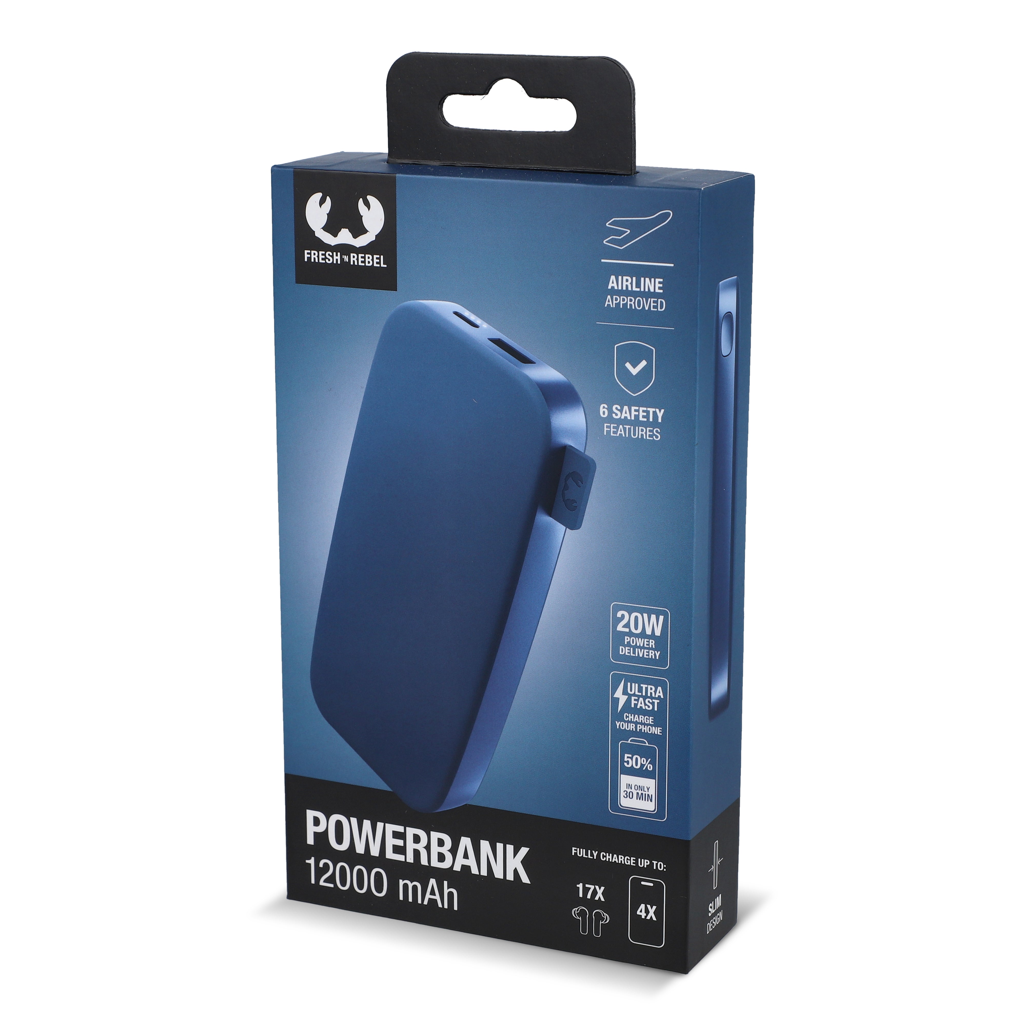 Fresh ’n Rebel Powerbank 12.000 mAh mit USB-C Schnellladung 20W