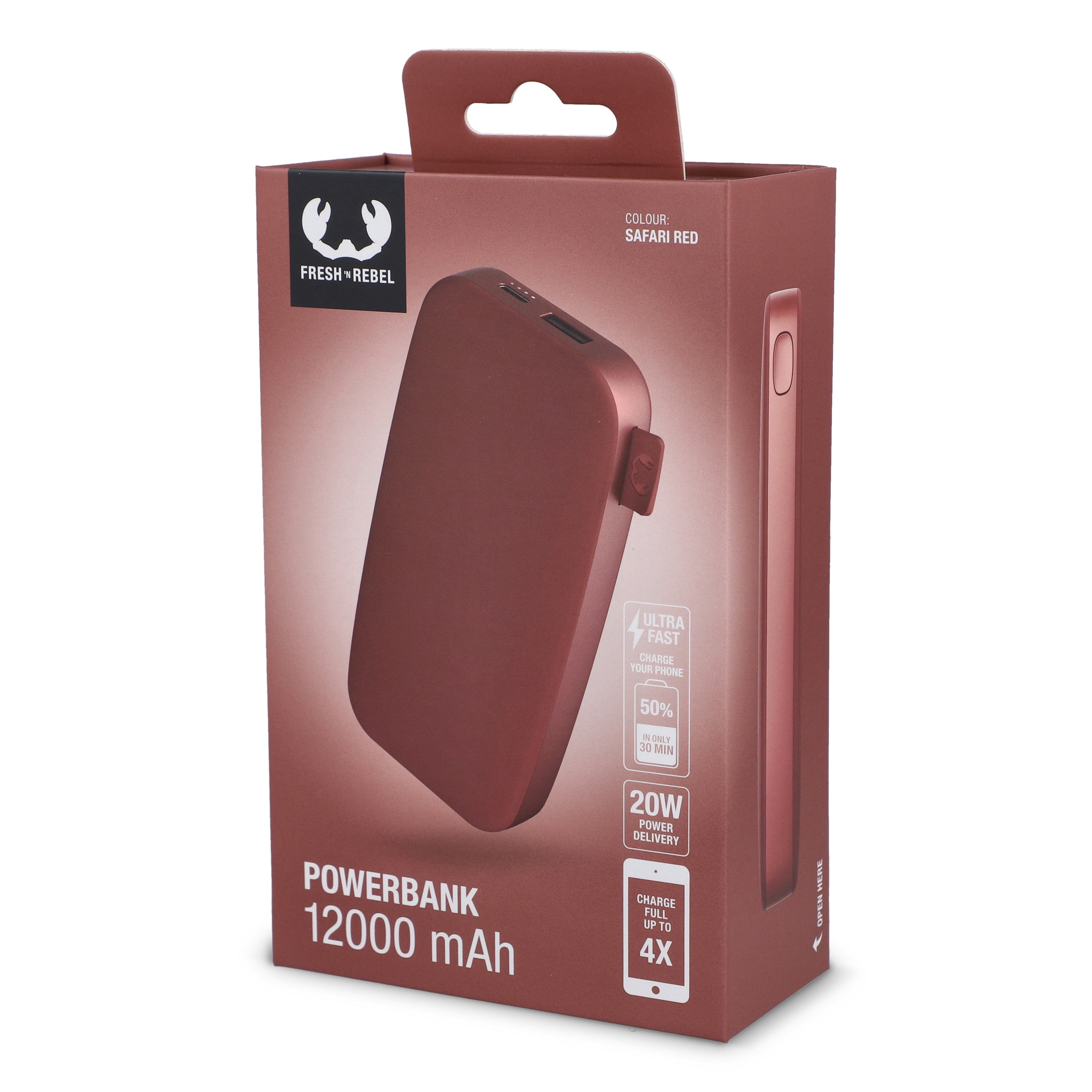 Fresh ’n Rebel Powerbank 12.000 mAh mit USB-C Schnellladung 20W