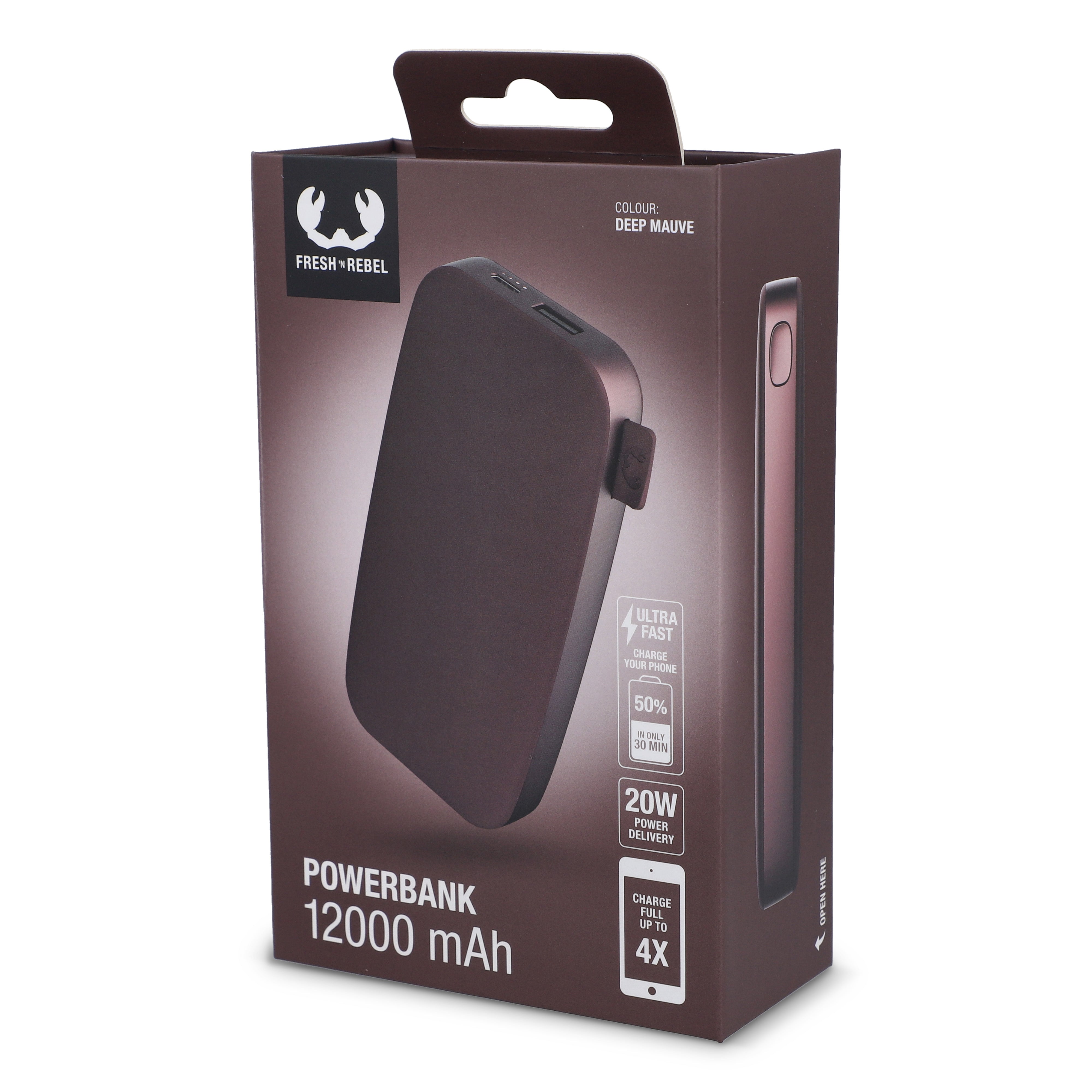 Fresh ’n Rebel Powerbank 12.000 mAh mit USB-C Schnellladung 20W