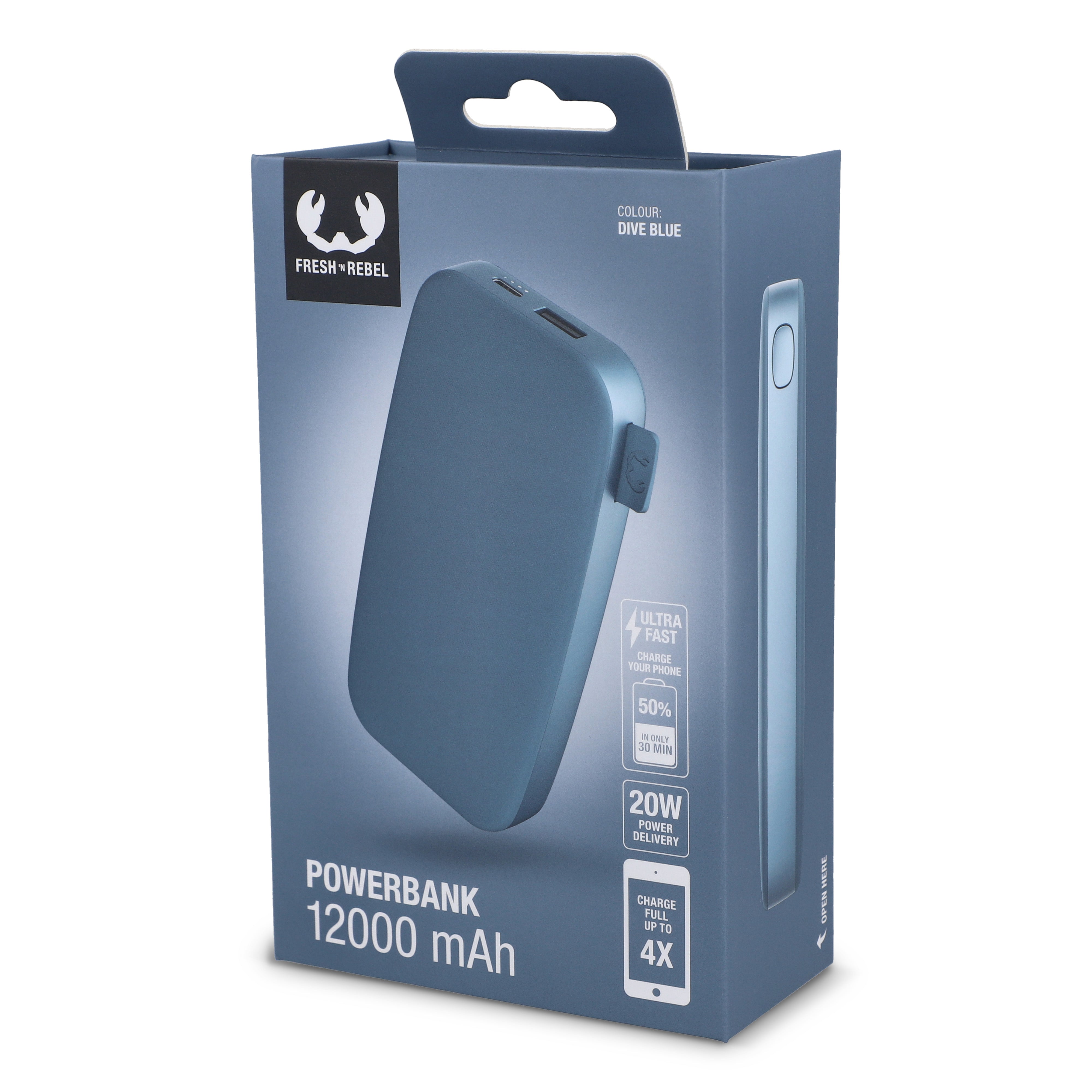 Fresh ’n Rebel Powerbank 12.000 mAh mit USB-C Schnellladung 20W