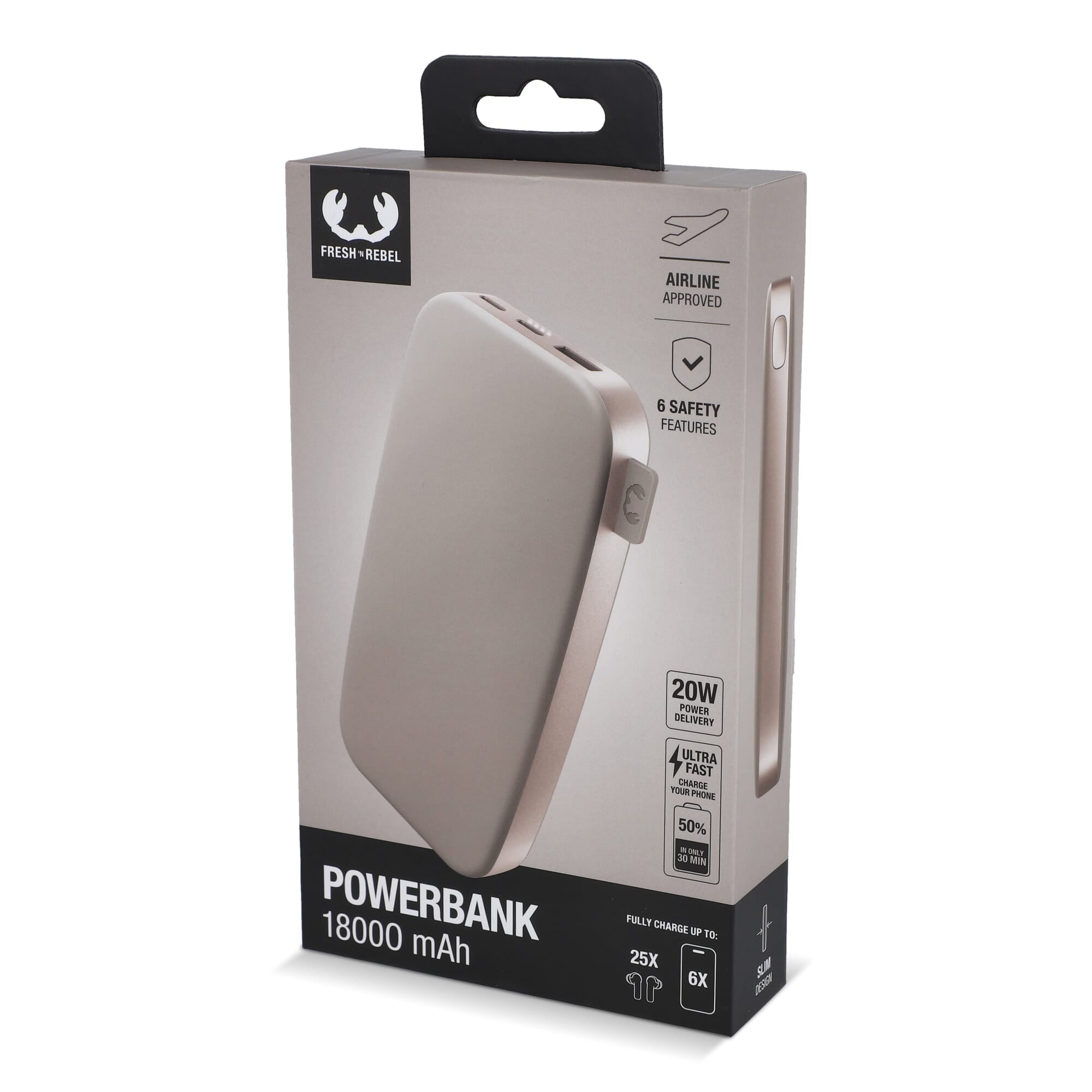 2PB18100 | Fresh 'n Rebel Powerbank 18000mAh USB-C Fast Charging 20W