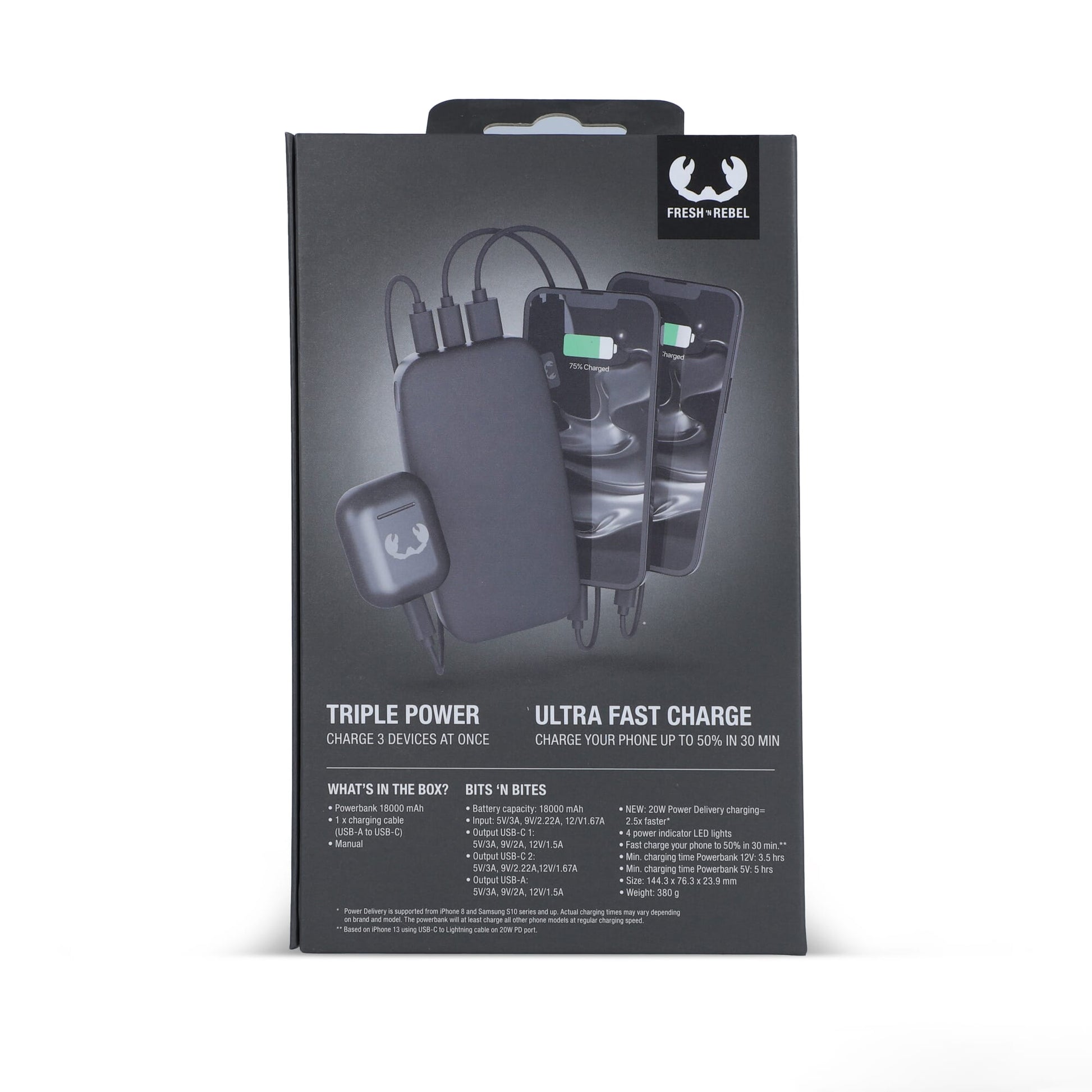 2PB18100 | Fresh 'n Rebel Powerbank 18000mAh USB-C Fast Charging 20W