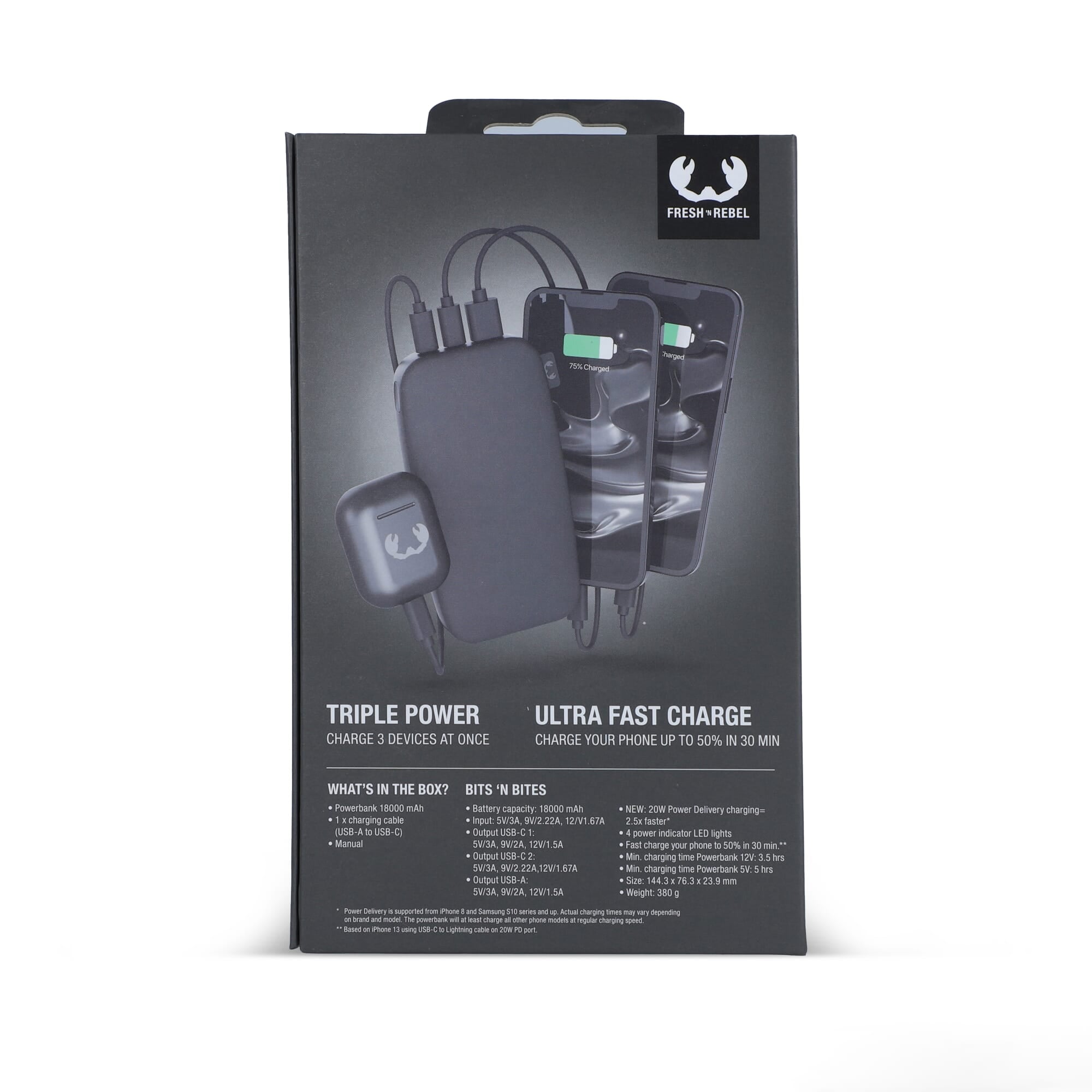 2PB18100 | Fresh 'n Rebel Powerbank 18000mAh USB-C Fast Charging 20W