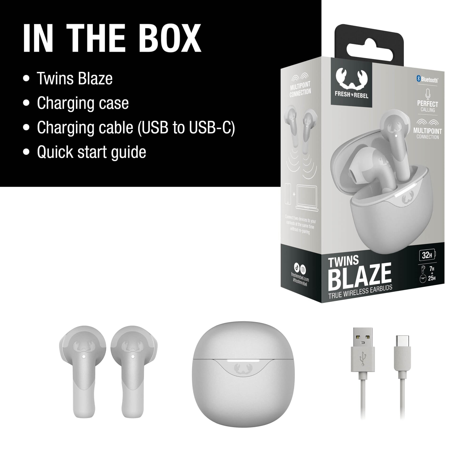 3TW2200 I Fresh 'n Rebel Twins Blaze - True Wireless earbuds with ENC