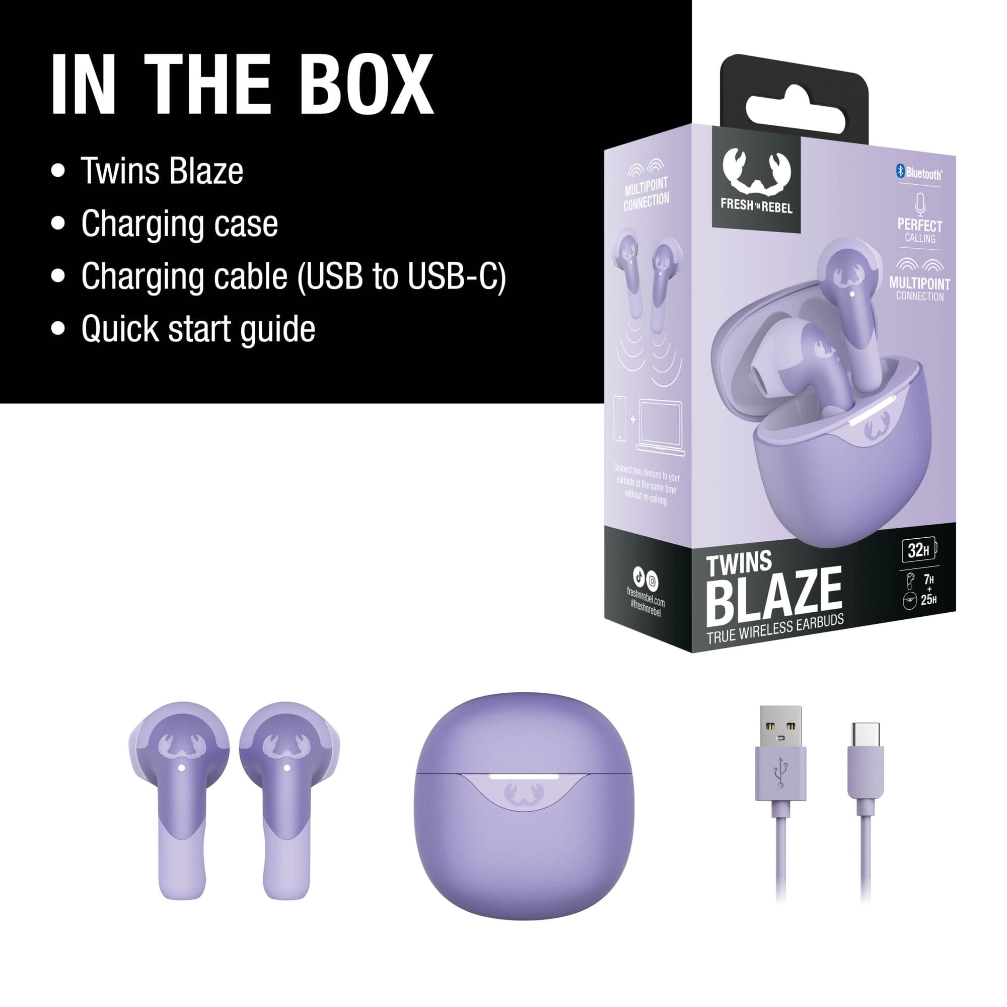3TW2200 I Fresh 'n Rebel Twins Blaze - True Wireless earbuds with ENC