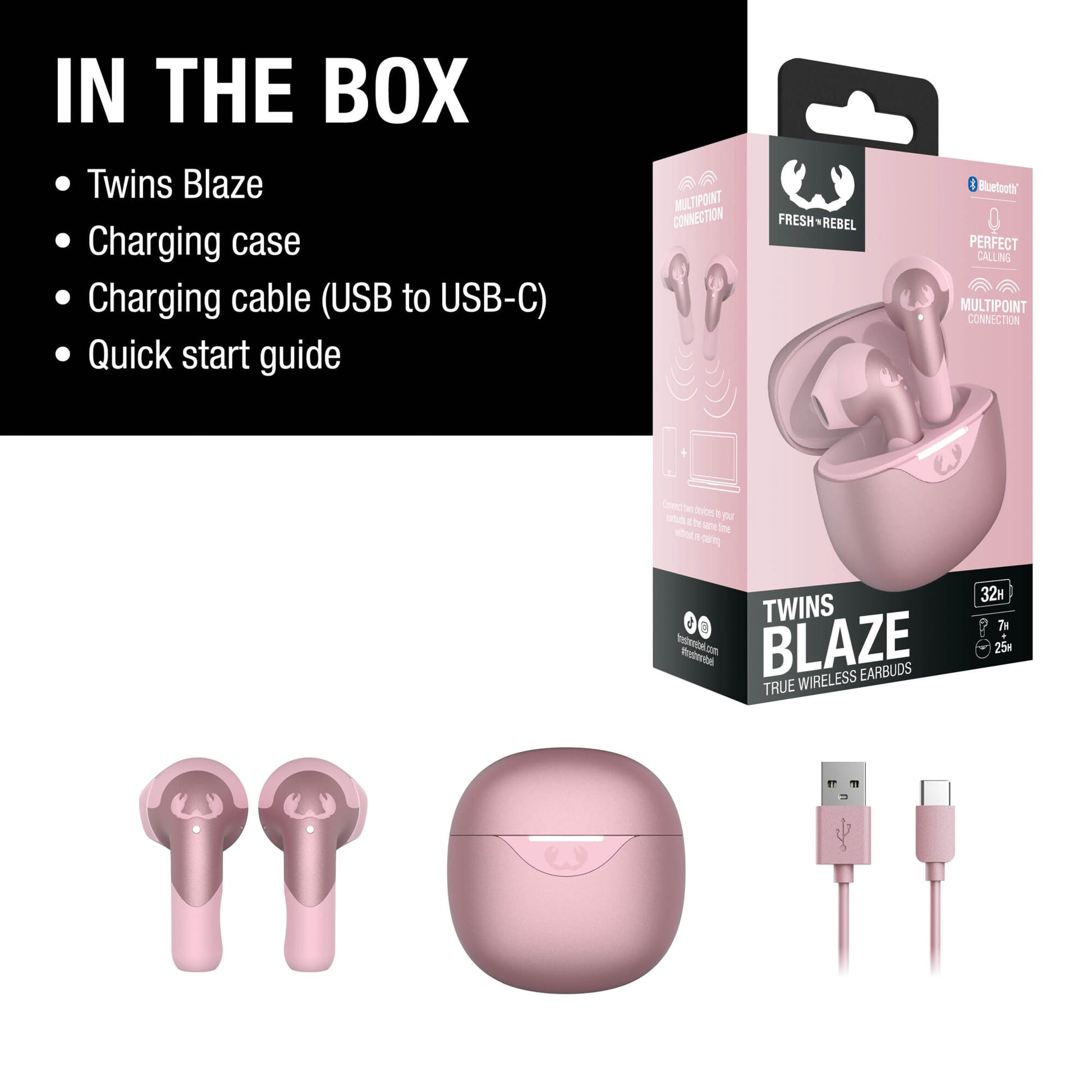 3TW2200 I Fresh 'n Rebel Twins Blaze - True Wireless earbuds with ENC