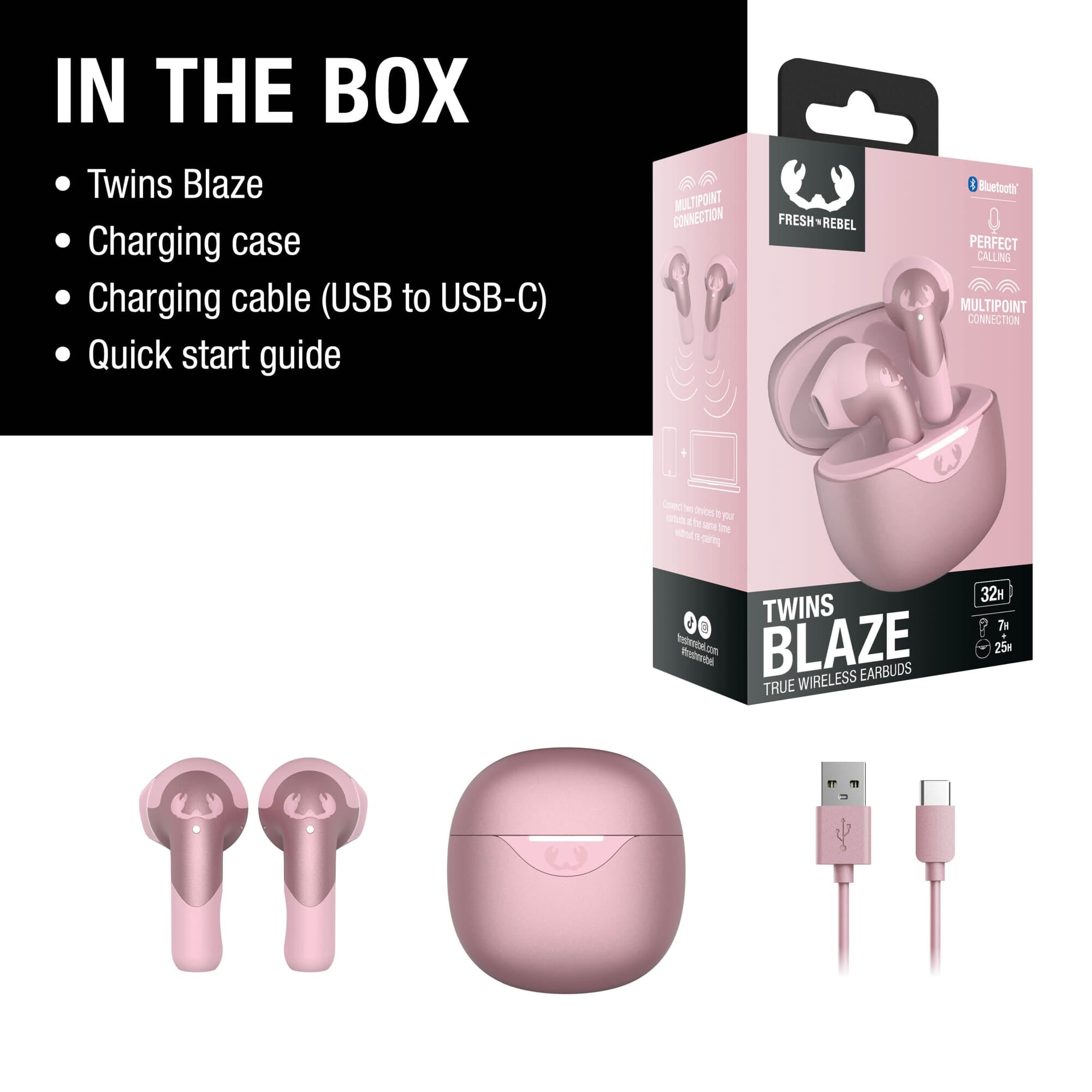3TW2200 I Fresh 'n Rebel Twins Blaze - True Wireless earbuds with ENC