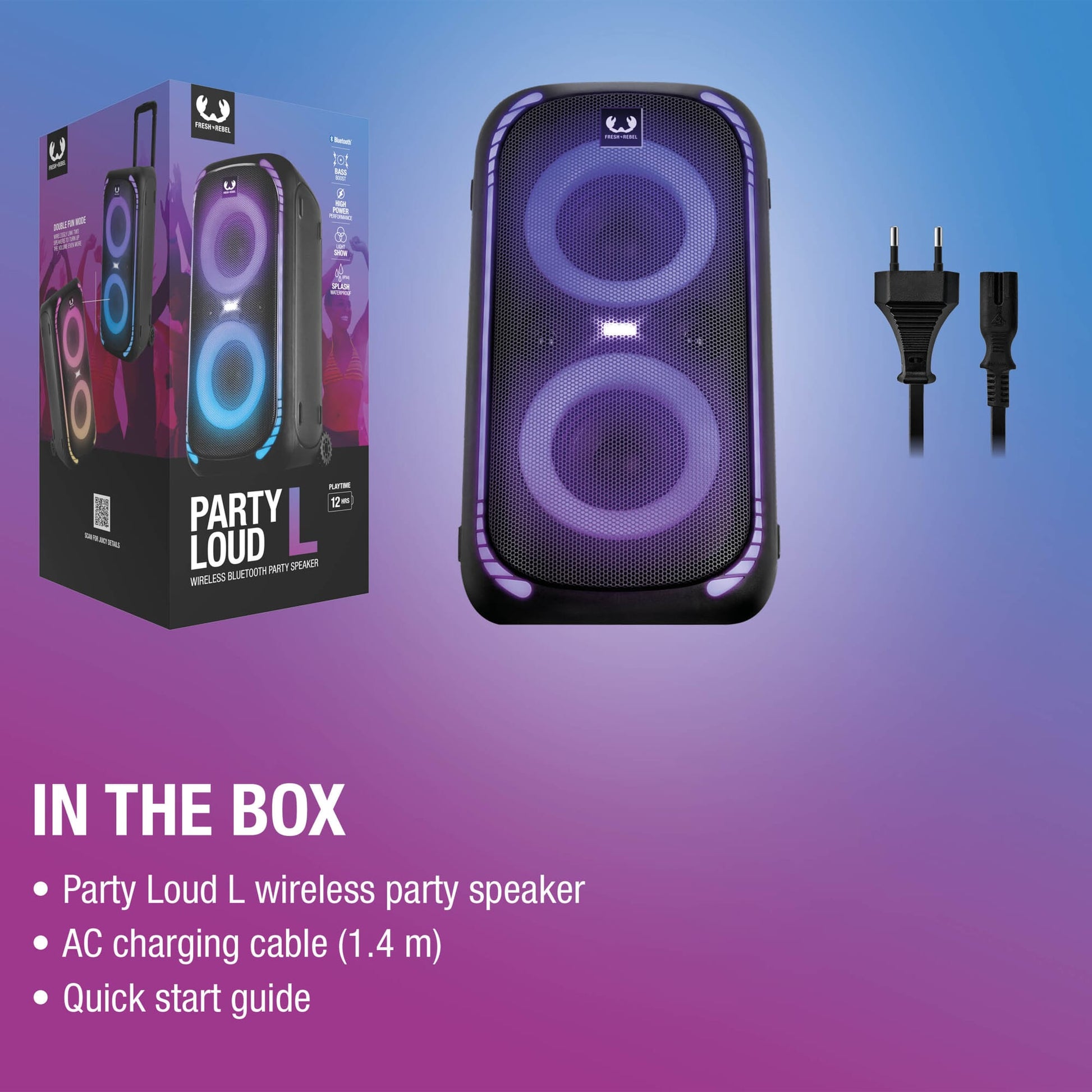 Fresh 'n Rebel Party Loud L Kabelloser Lautsprecher 640W