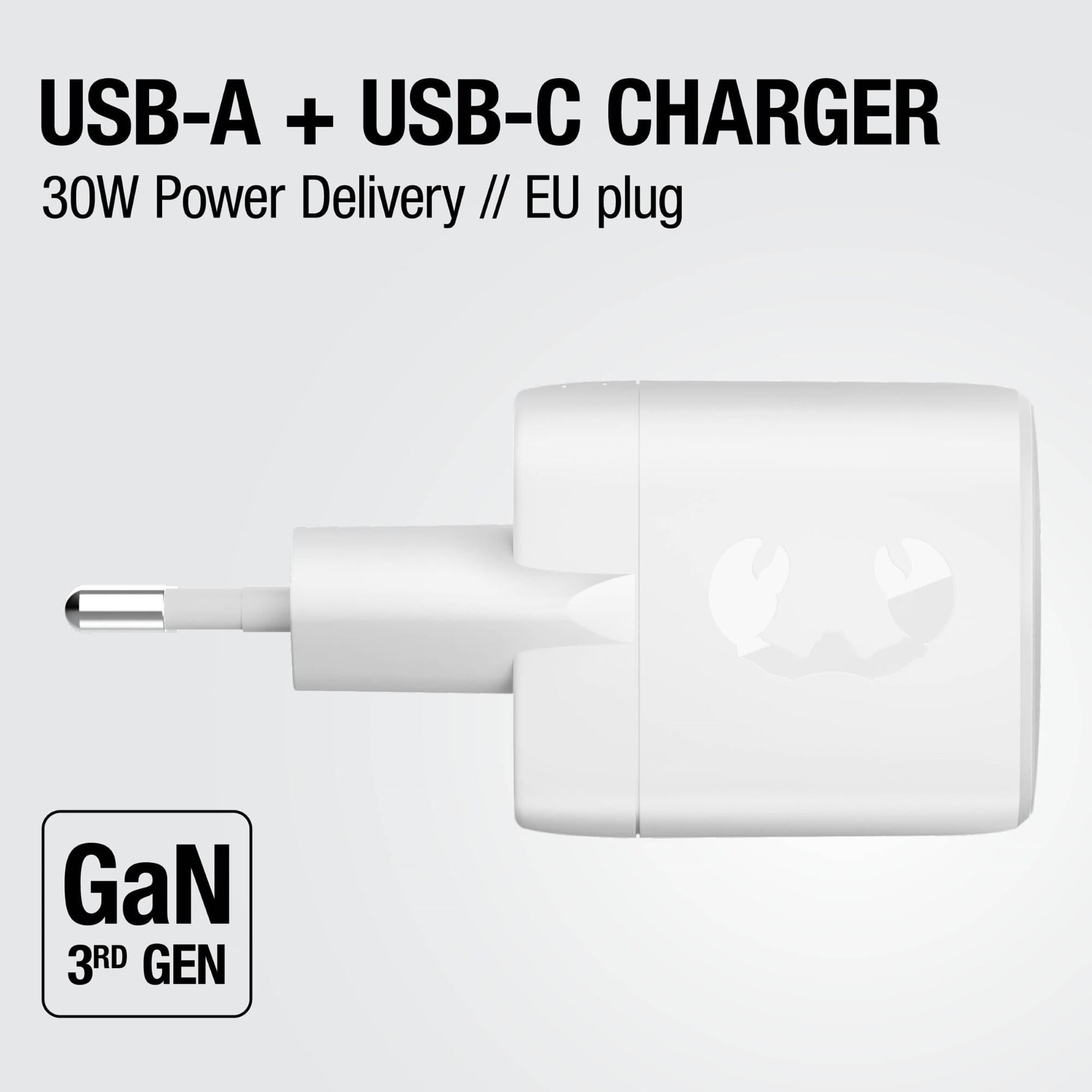 Fresh 'n Rebel 30W Schnellladegerät GaN USB-C & USB-A