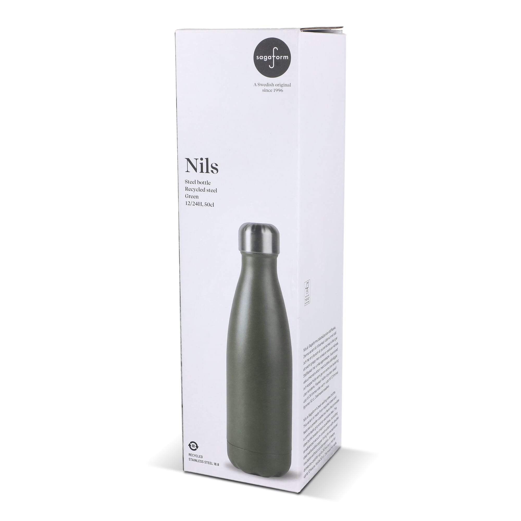 Sagaform Nils Stahlflasche Pulverbeschichtet 500 ml