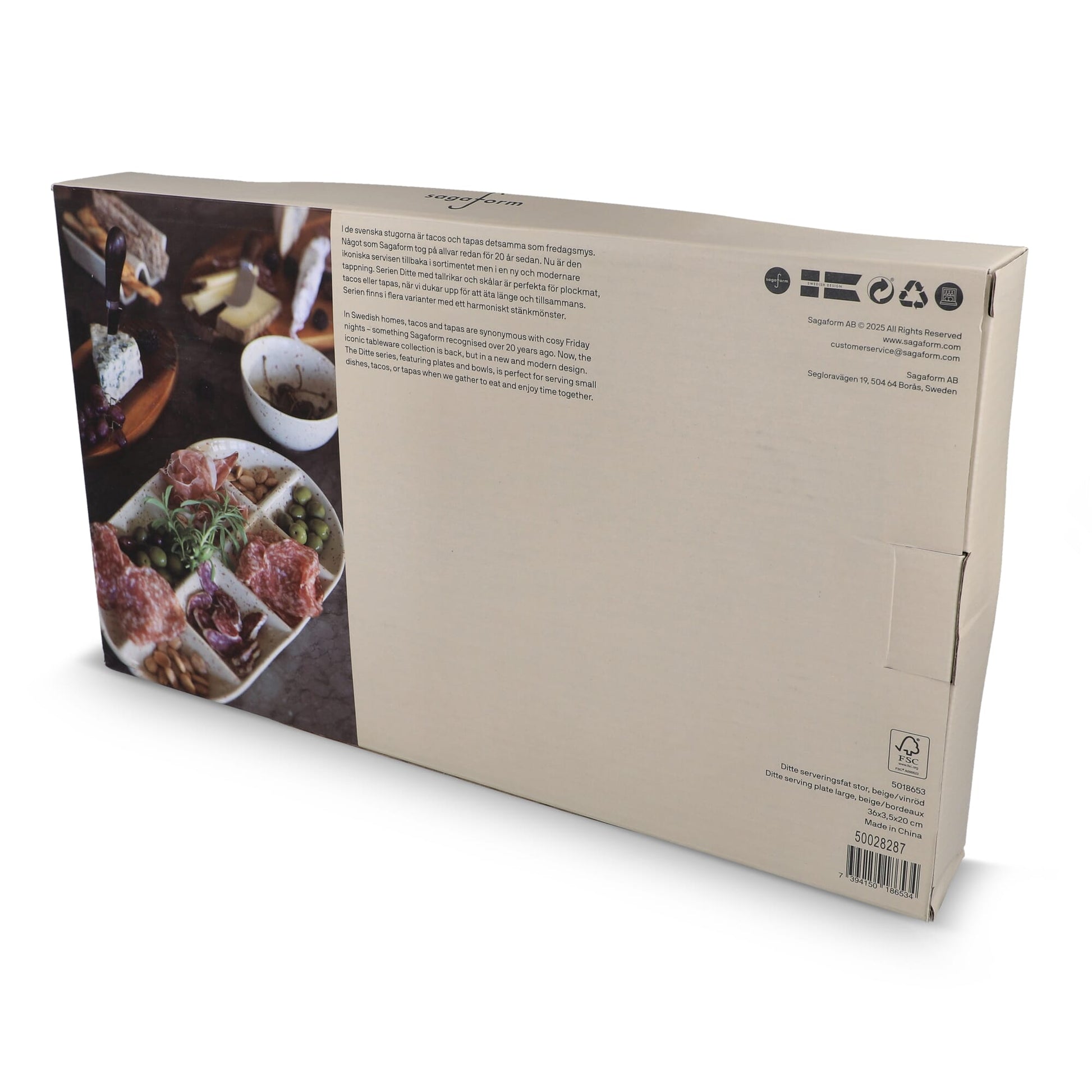 Sagaform Ditte Keramik-Servierplatte 36 x 20 cm