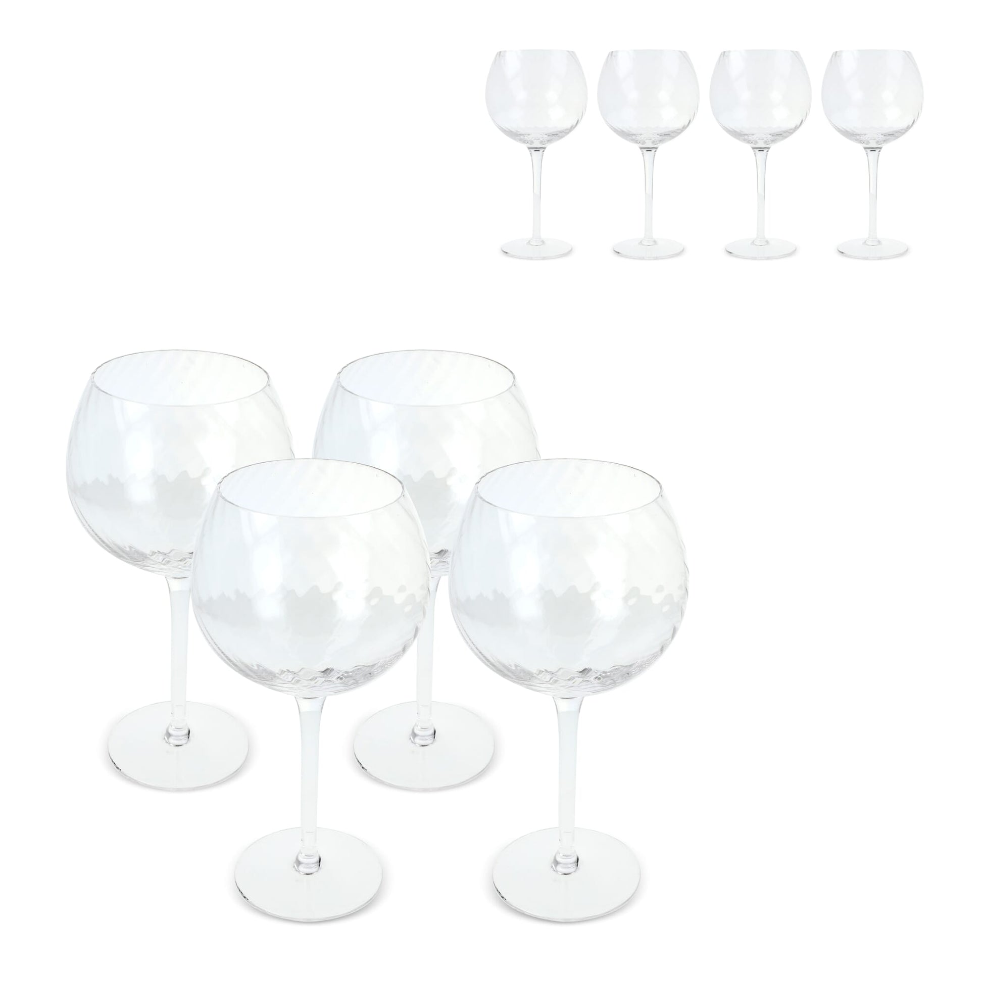 Byon Opacity 4er-Set Weingläser mit stilvollem Glasmuster 470ml