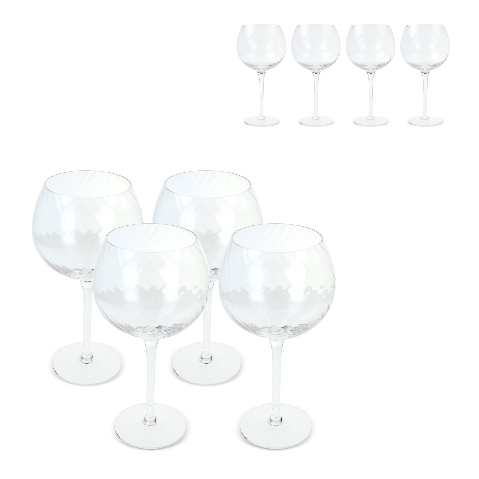 Byon Opacity 4er-Set Weingläser mit stilvollem Glasmuster 470ml