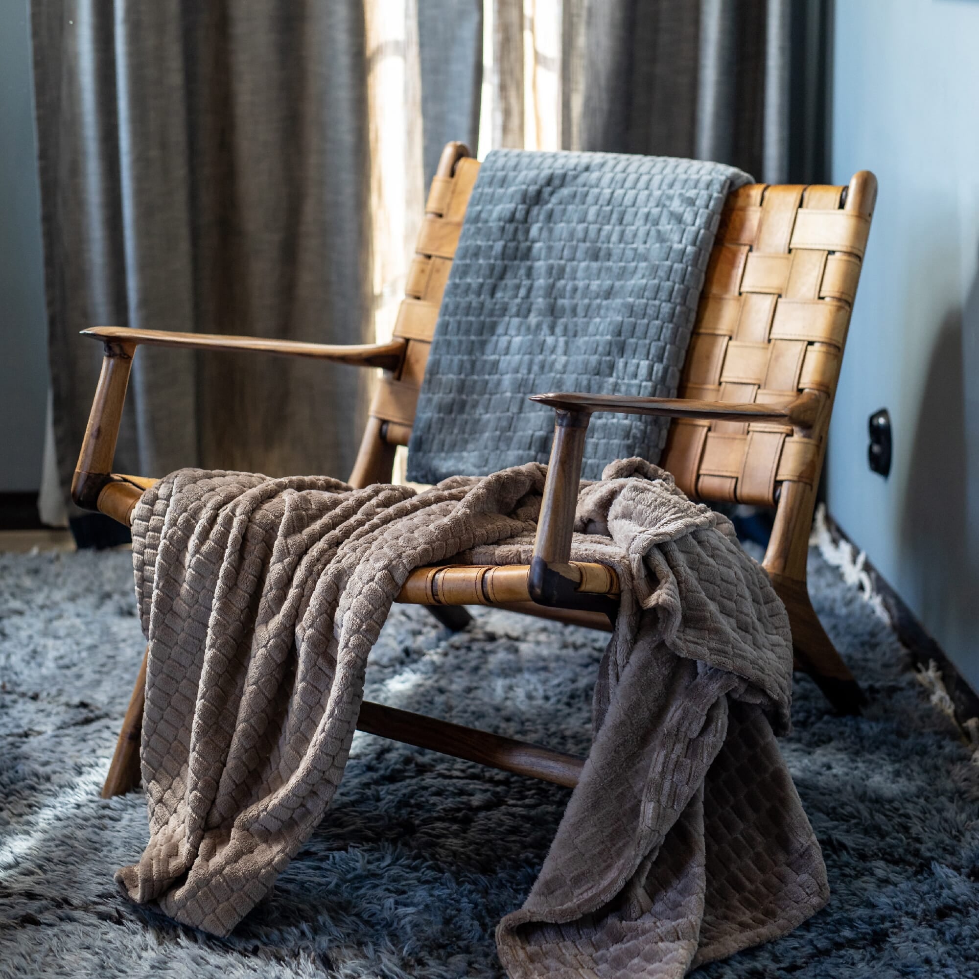 Kosta Linnewafveri Fleece Plaid Jaquard 130x170 cm