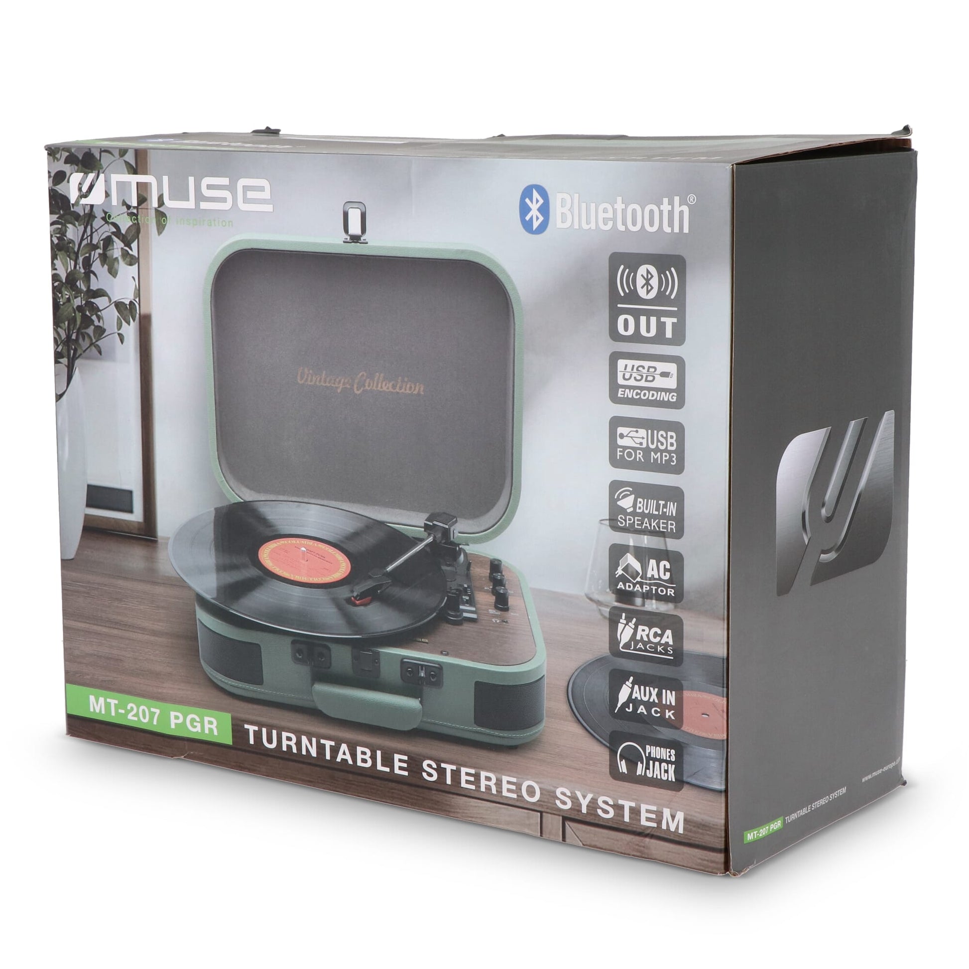 MT-207|Muse Vintage Plattenspieler mit BT-Ausgang