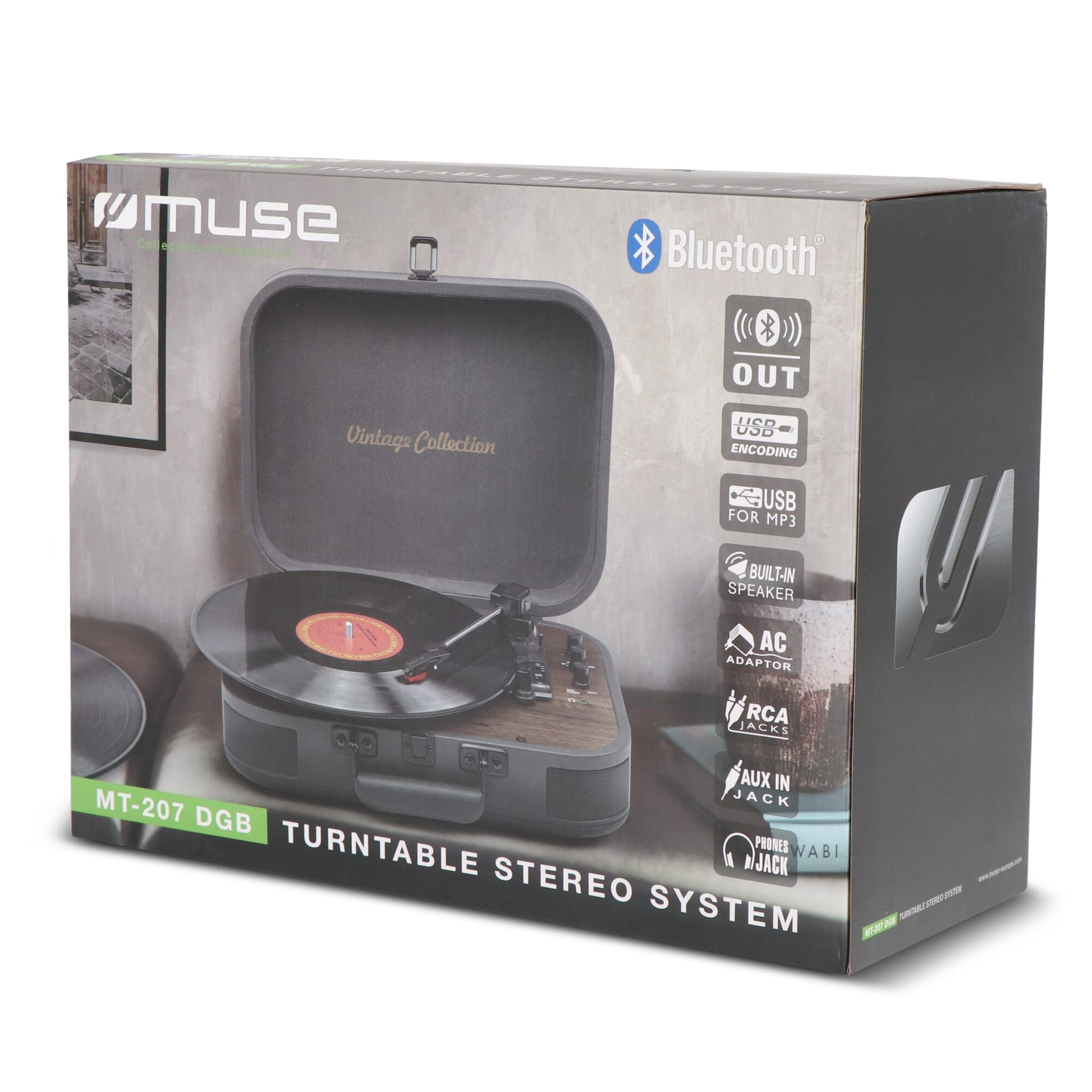 MT-207|Muse Vintage Plattenspieler mit BT-Ausgang