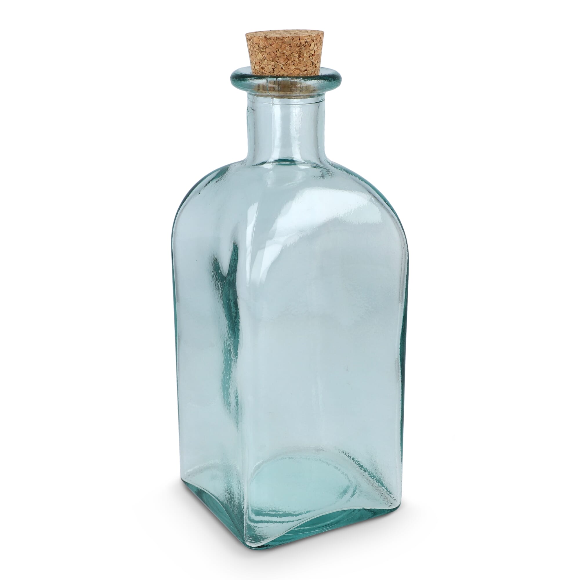 InSideOut Square Recycelte Glaswasserflasche ReuuZ mit Korkverschluss 1 l