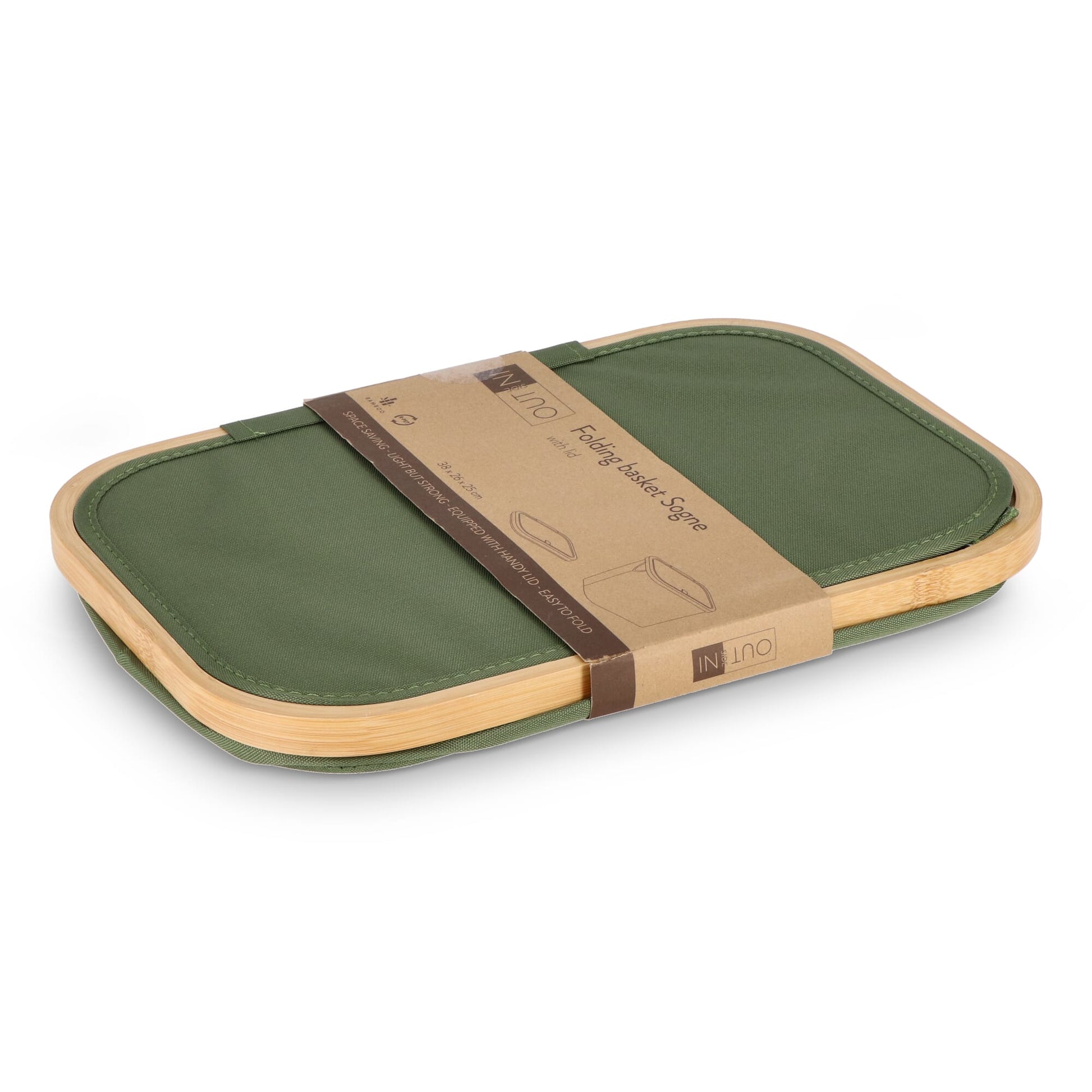 InSideOut faltbarer Korb mit Deckel Sogne 38 x 26 x 25cm rPET
