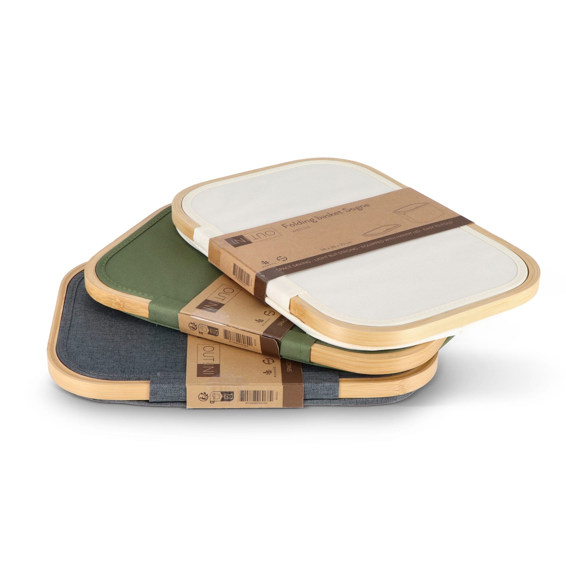 InSideOut faltbarer Korb mit Deckel Sogne 38 x 26 x 25cm rPET