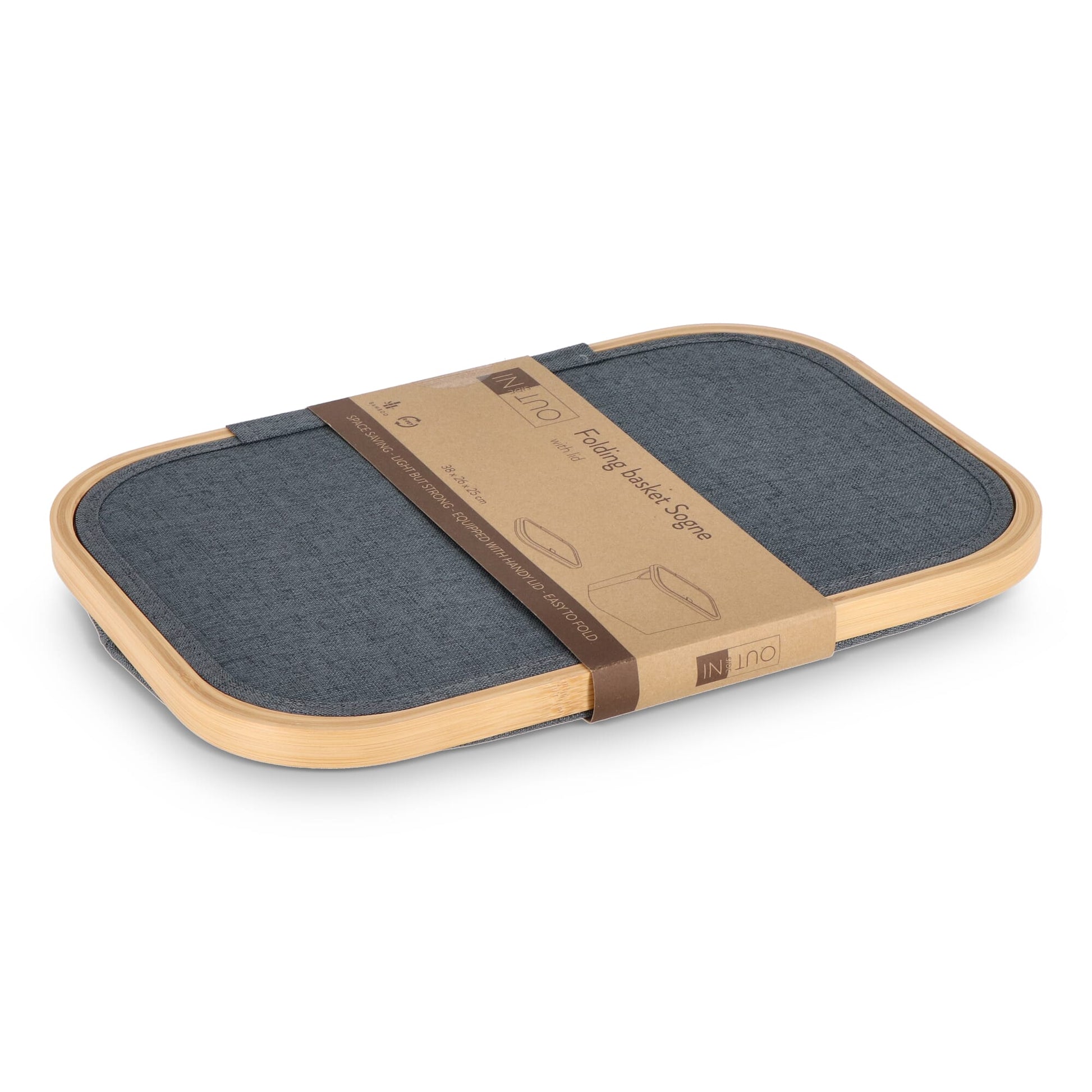 InSideOut faltbarer Korb mit Deckel Sogne 38 x 26 x 25cm rPET