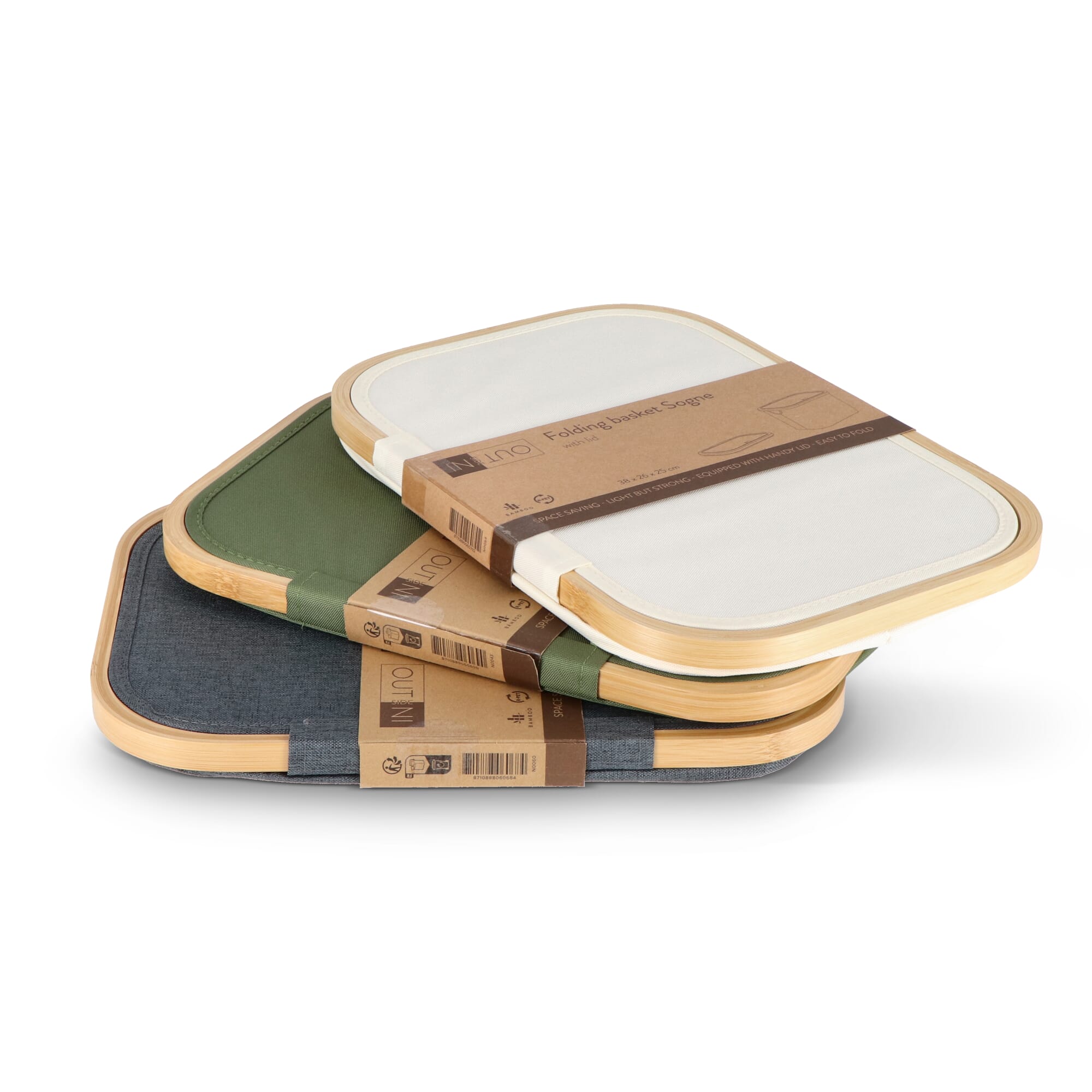 InSideOut faltbarer Korb mit Deckel Sogne 38 x 26 x 25cm rPET