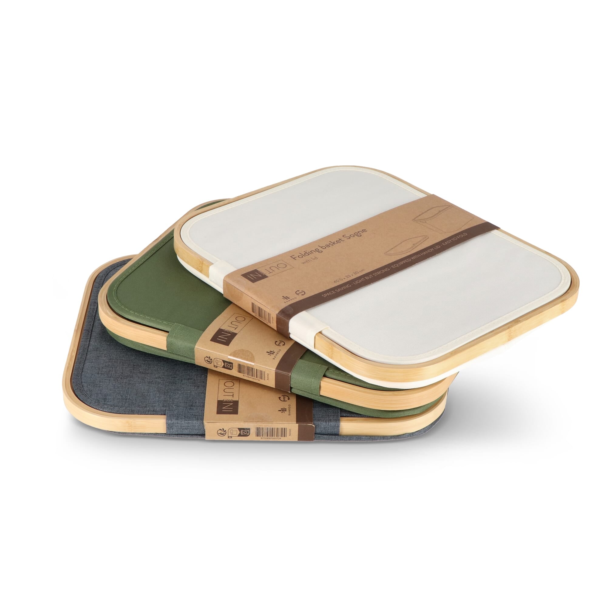 InSideOut faltbarer Korb mit Deckel Sogne 40,5 x 33 x 30cm rPET